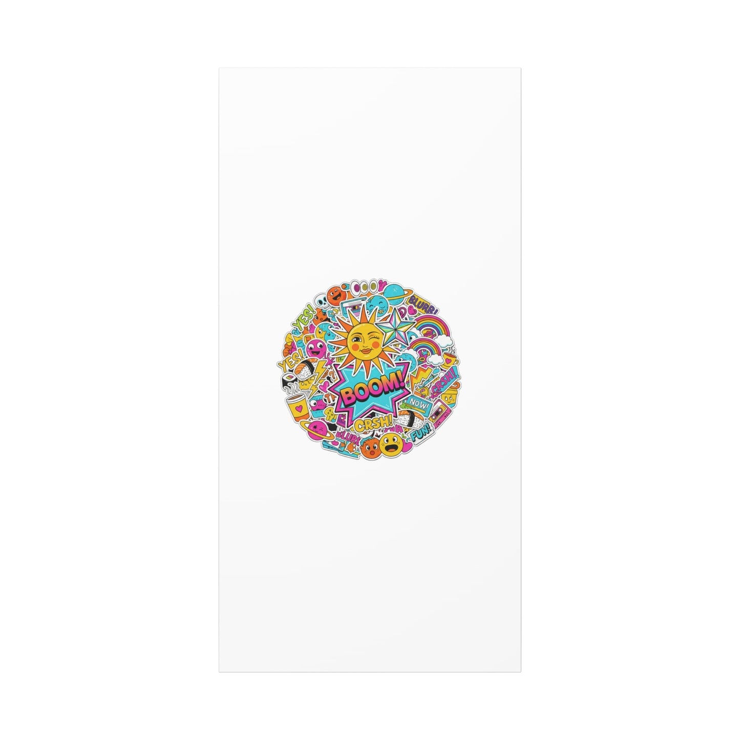 Sticker - Bomb Collage Matte Canvas, Stretched | chaotic sticker collage, graphic doodles - AKYCO
