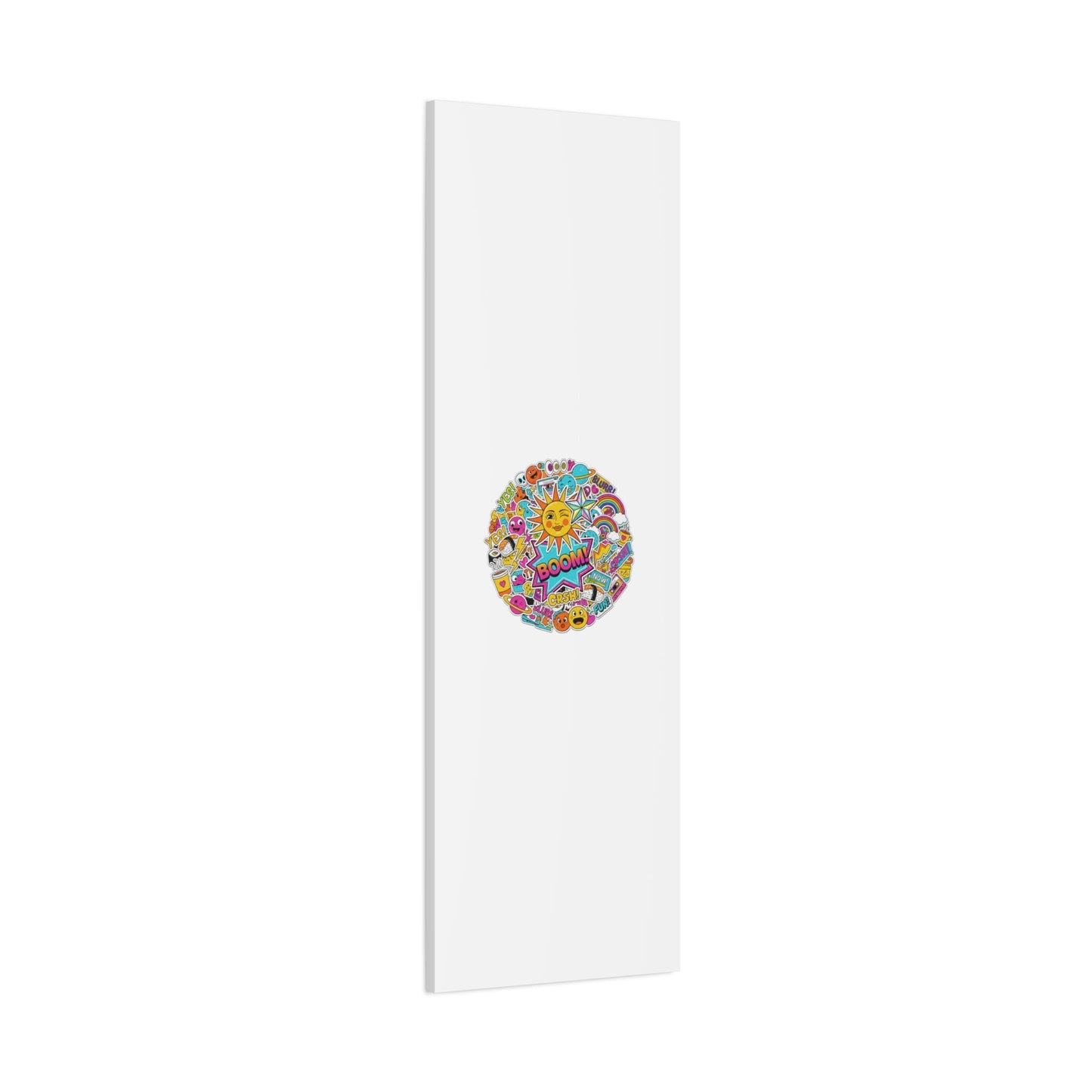 Sticker - Bomb Collage Matte Canvas, Stretched | chaotic sticker collage, graphic doodles - AKYCO