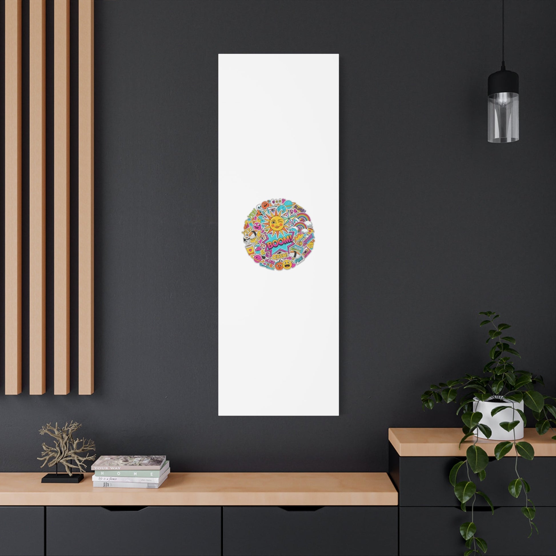 Sticker - Bomb Collage Matte Canvas, Stretched | chaotic sticker collage, graphic doodles - AKYCO