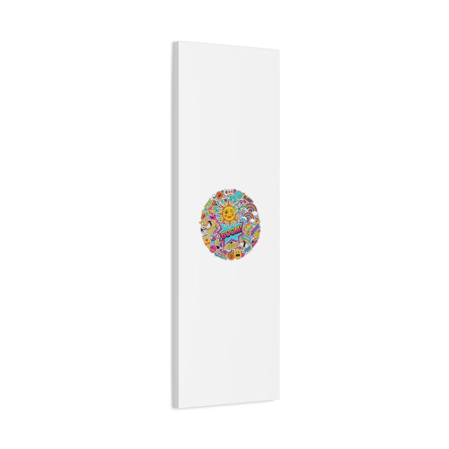 Sticker - Bomb Collage Matte Canvas, Stretched | chaotic sticker collage, graphic doodles - AKYCO