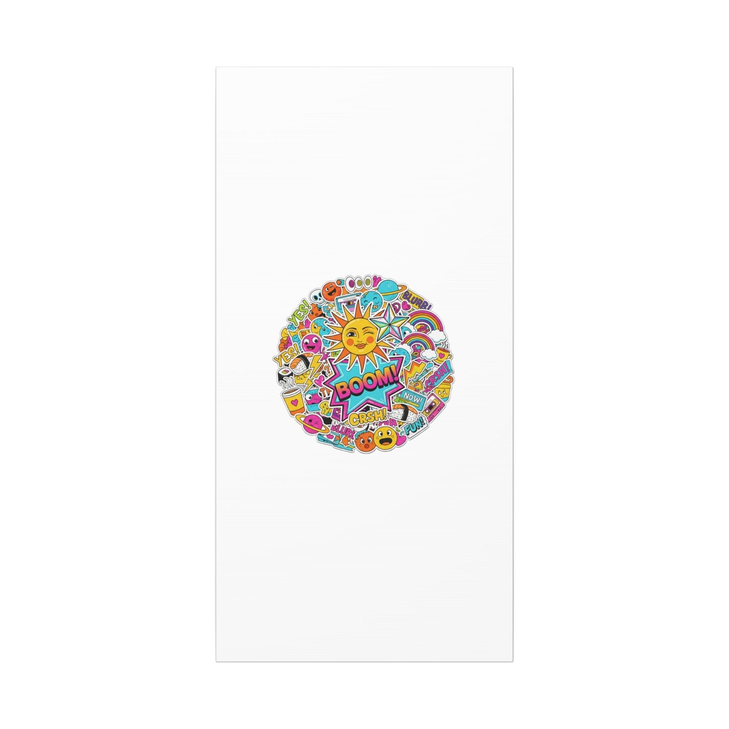 Sticker - Bomb Collage Matte Canvas, Stretched | chaotic sticker collage, graphic doodles - AKYCO