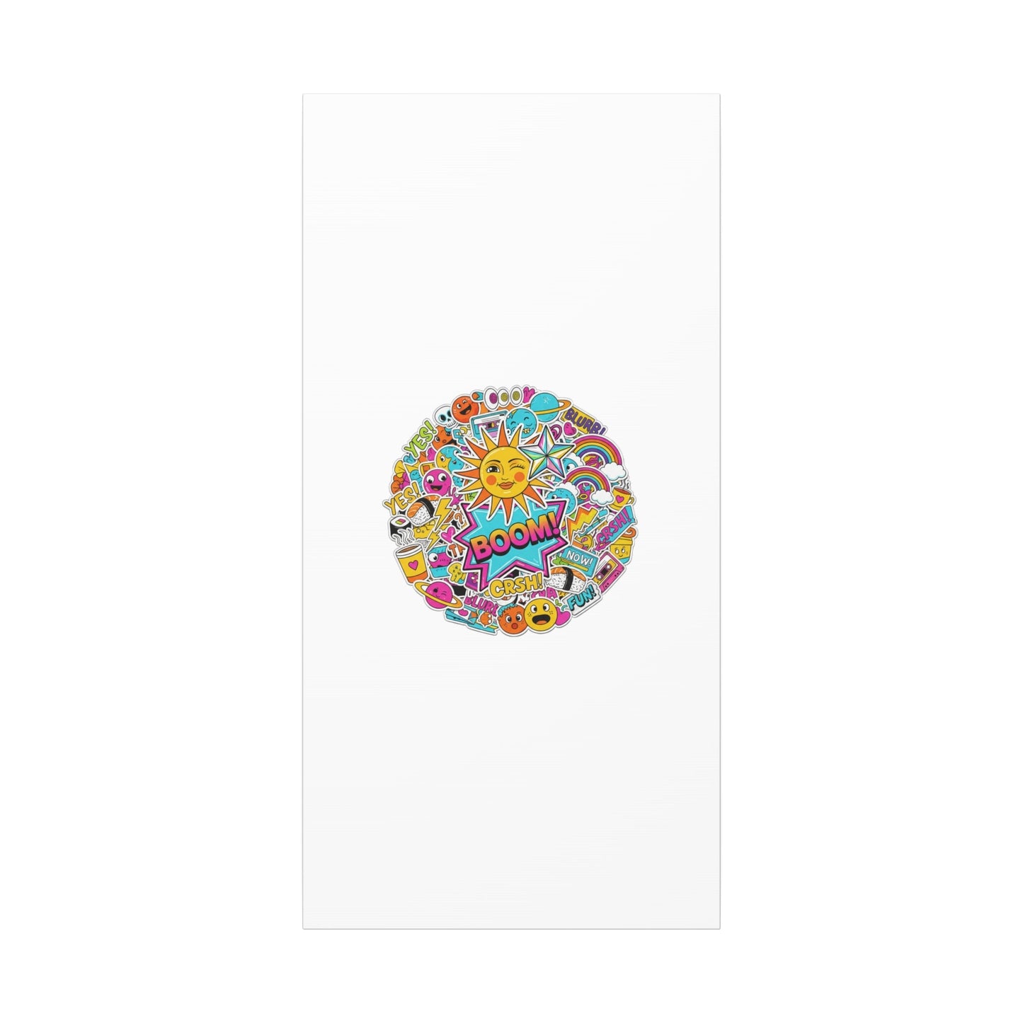 Sticker - Bomb Collage Matte Canvas, Stretched | chaotic sticker collage, graphic doodles - AKYCO