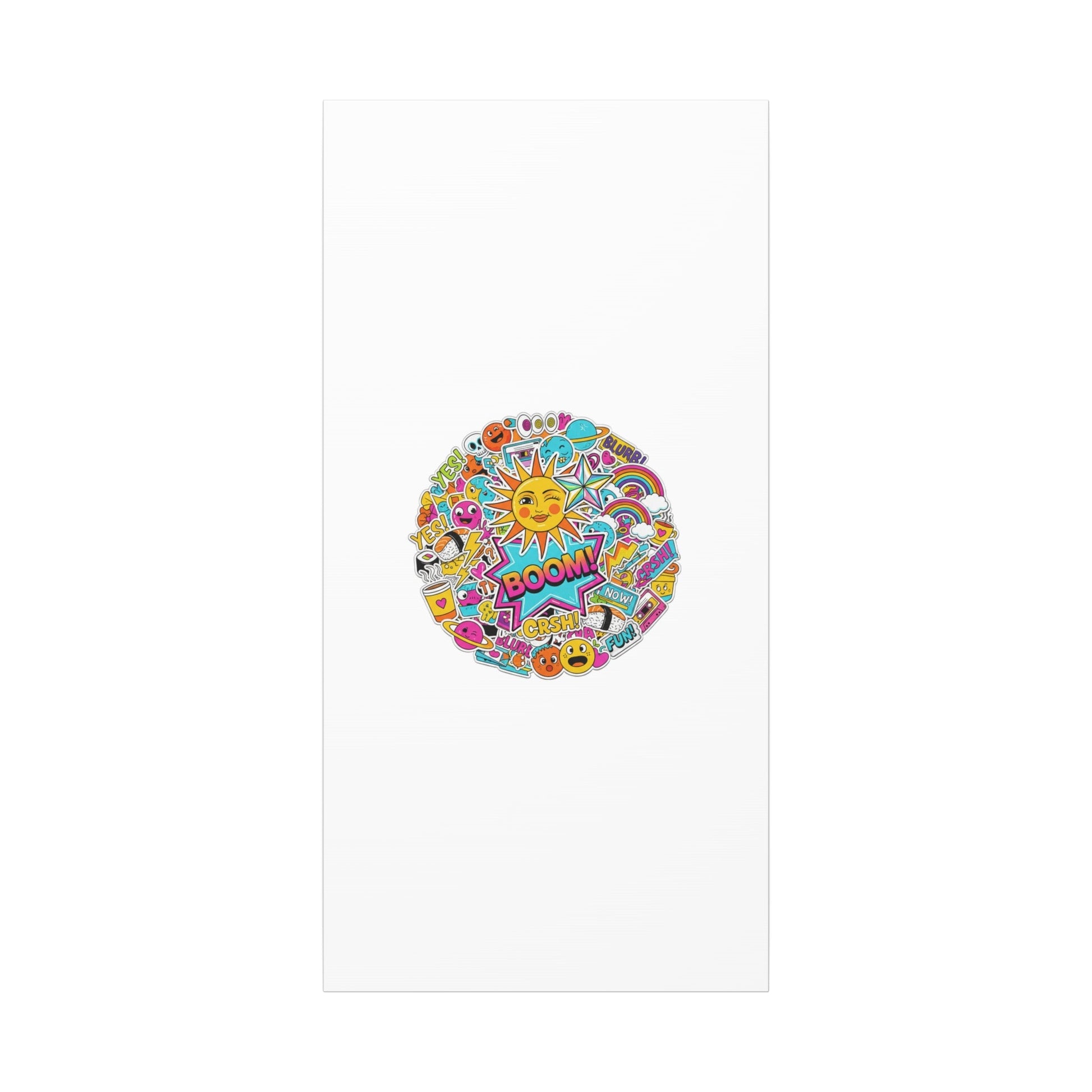 Sticker - Bomb Collage Matte Canvas, Stretched | chaotic sticker collage, graphic doodles - AKYCO