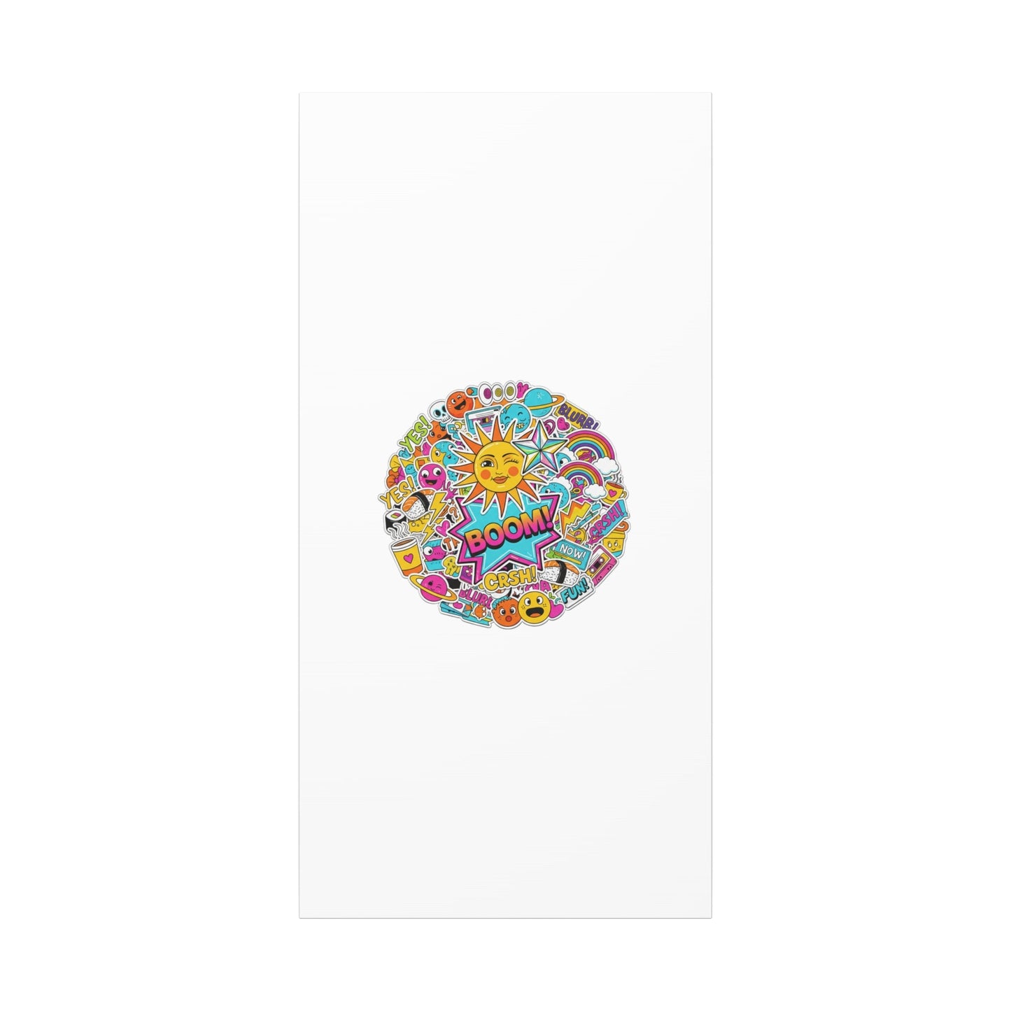 Sticker - Bomb Collage Matte Canvas, Stretched | chaotic sticker collage, graphic doodles - AKYCO