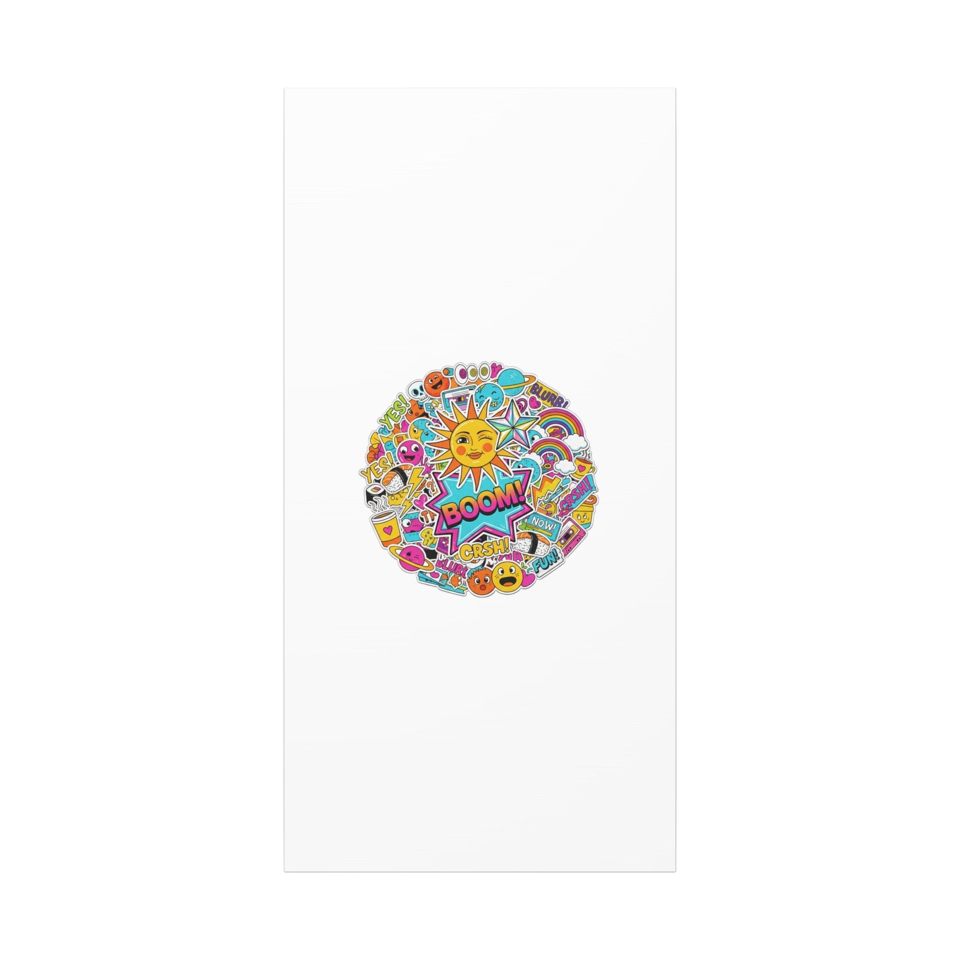 Sticker - Bomb Collage Matte Canvas, Stretched | chaotic sticker collage, graphic doodles - AKYCO