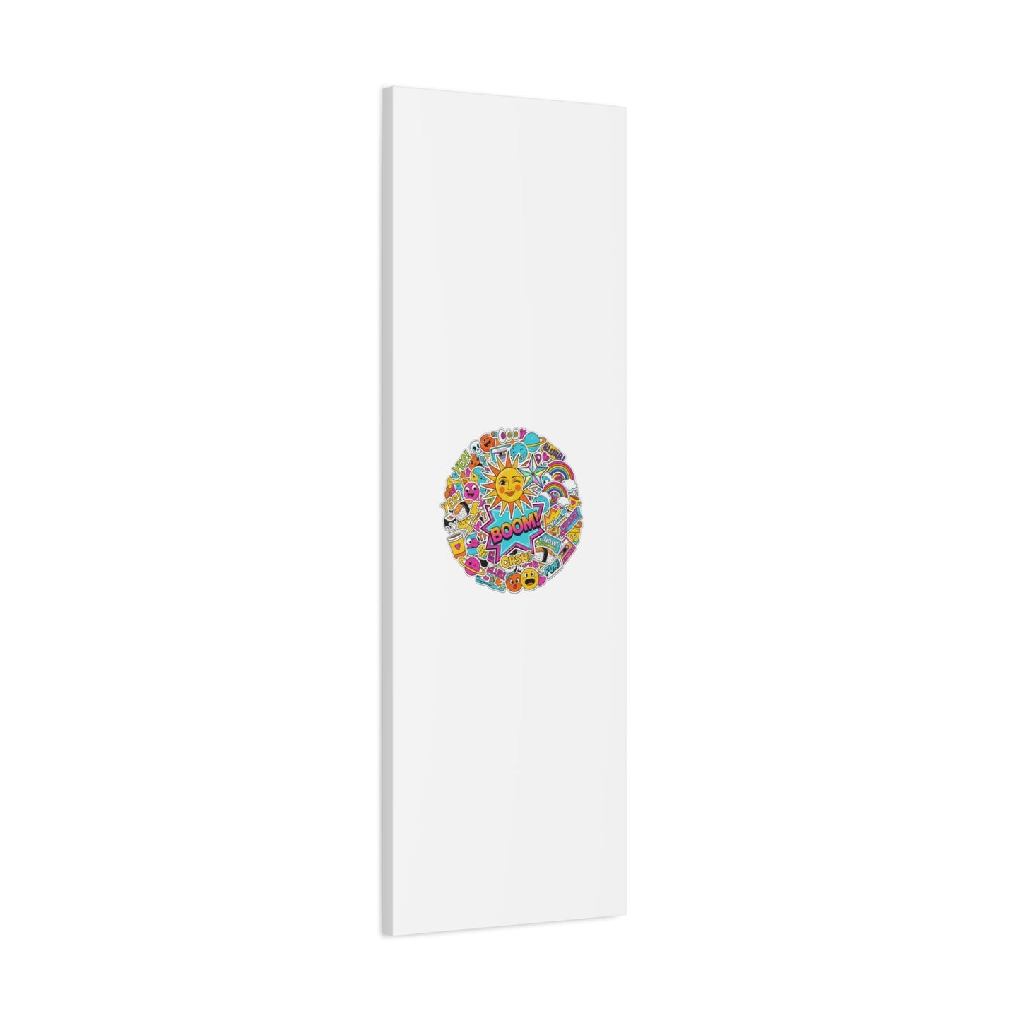 Sticker - Bomb Collage Matte Canvas, Stretched | chaotic sticker collage, graphic doodles - AKYCO