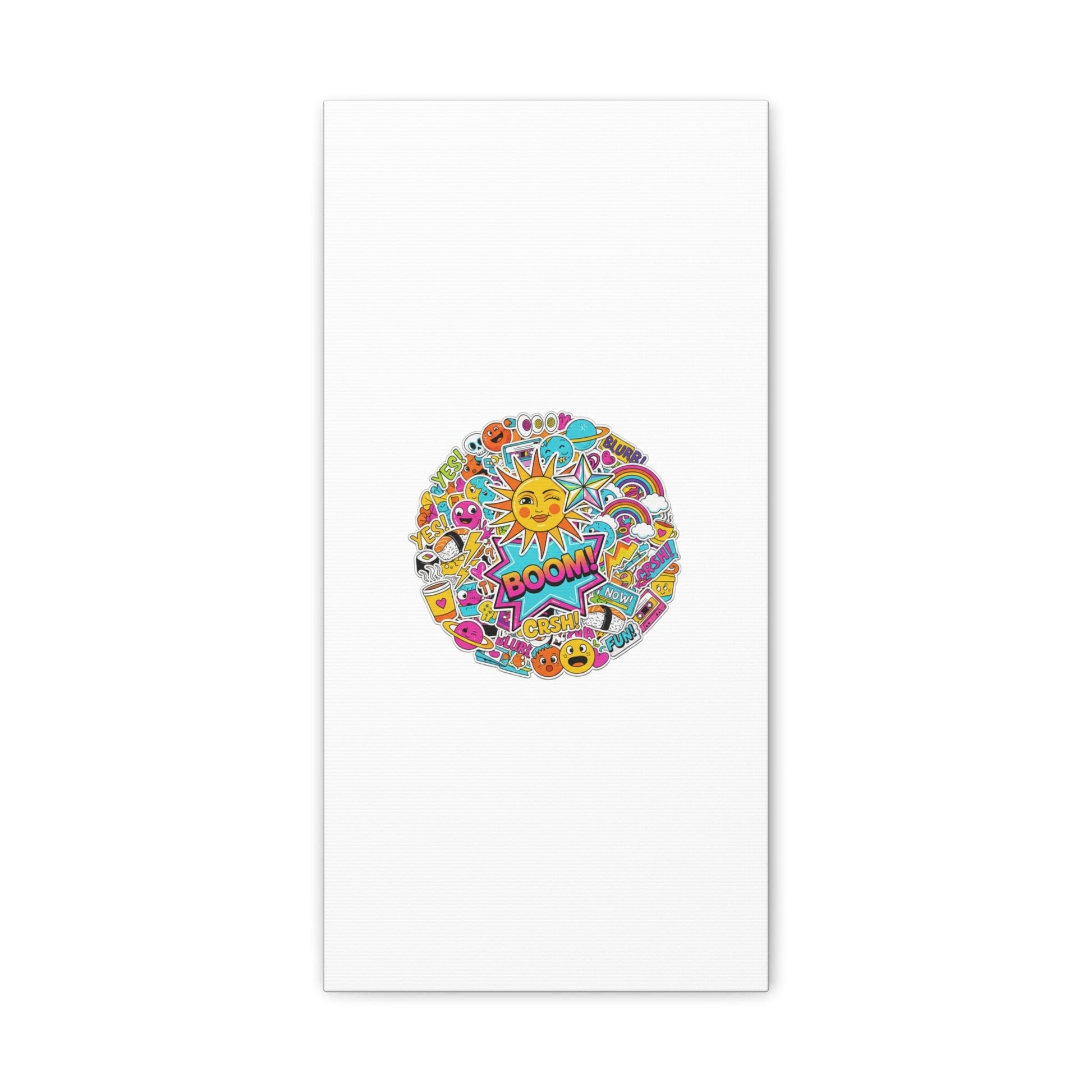 Sticker - Bomb Collage Matte Canvas, Stretched | chaotic sticker collage, graphic doodles - AKYCO