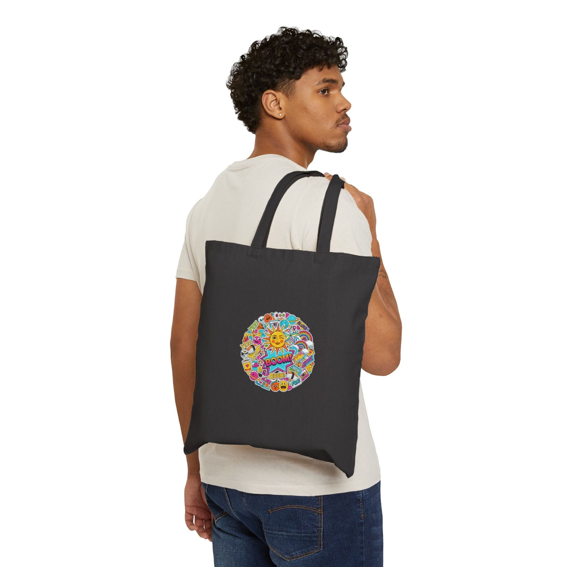 Sticker Bomb Collage Tote | collage art, graphic doodles - AKYCO