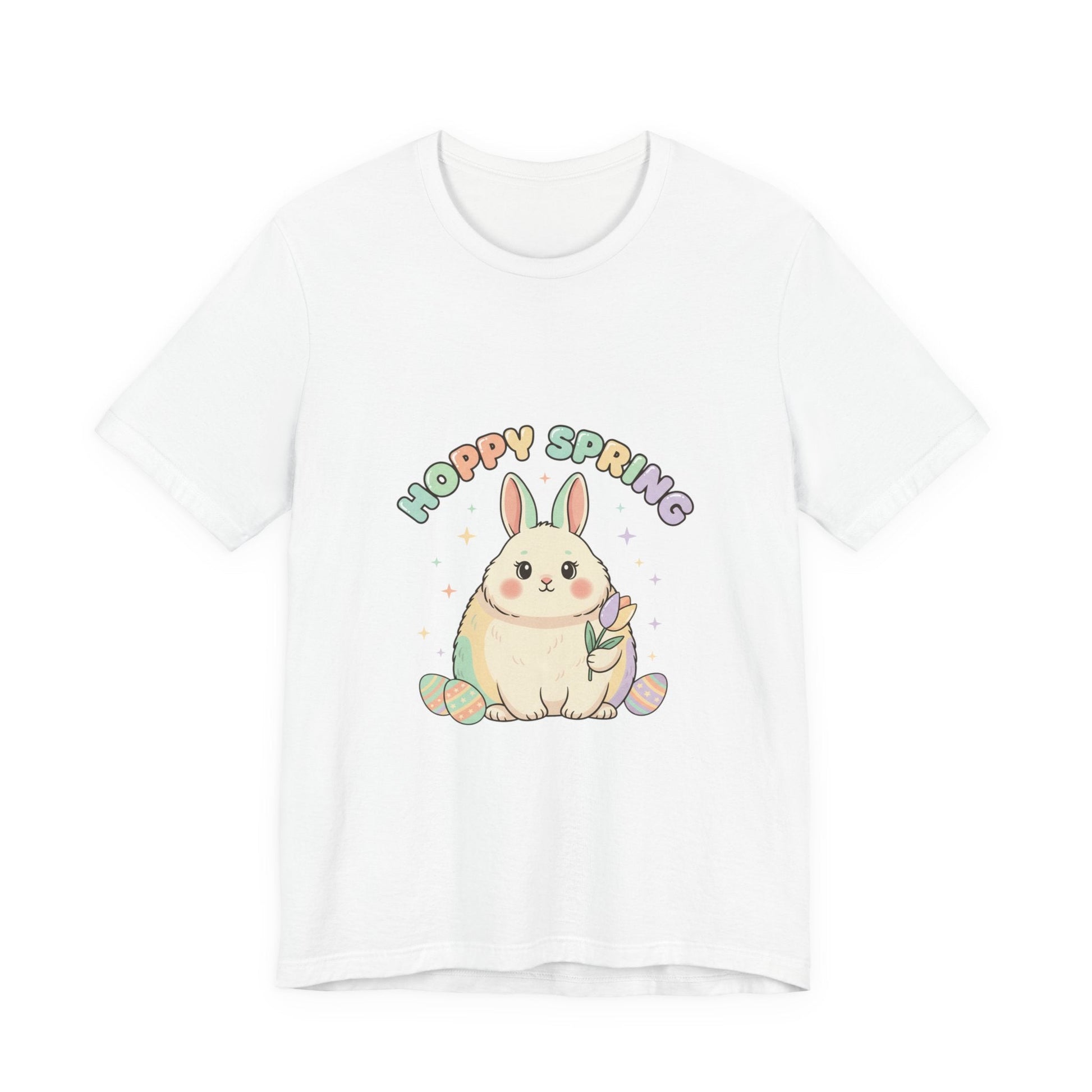 T-Shirt Pasqua Hoppy Spring Bunny – Coniglietto con Tulipano Pastel Cottagecore - AKYCO