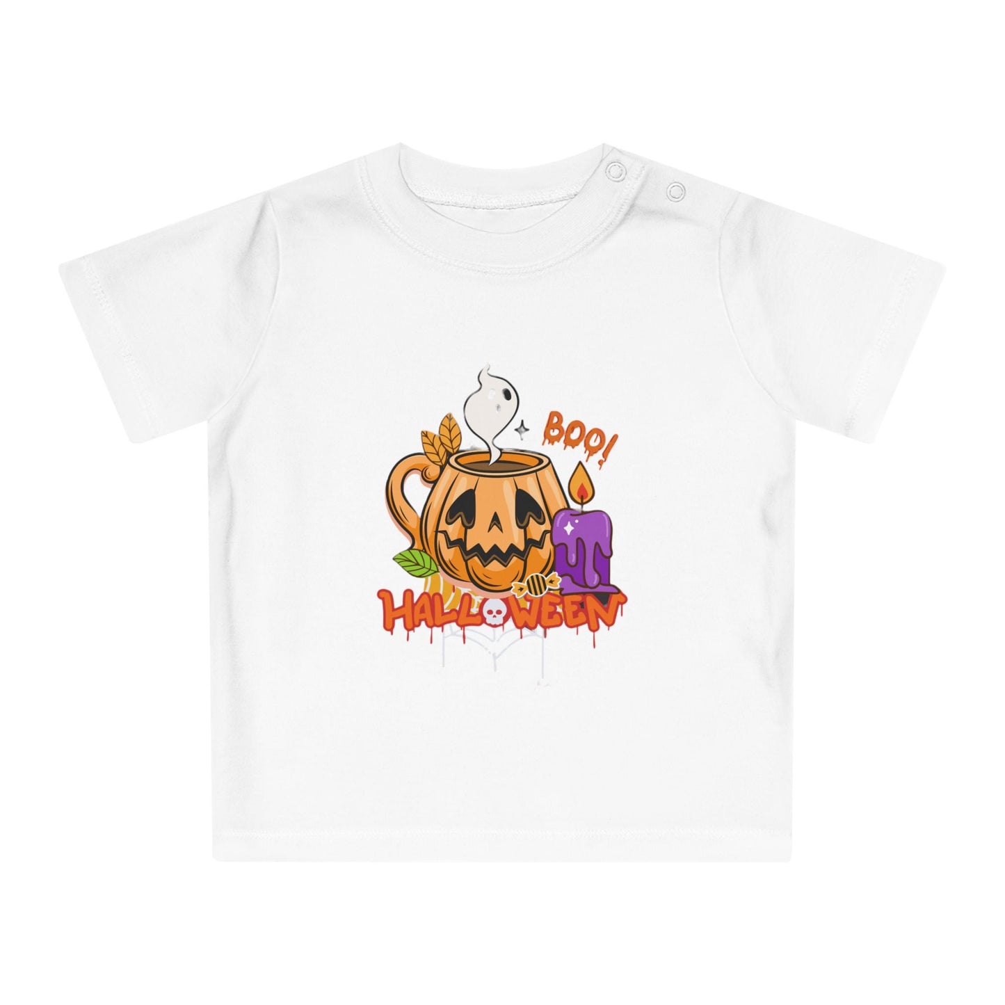 T-Shirt per Bambini di Halloween con Design di Zucca e Fantasma - Aky & Co.