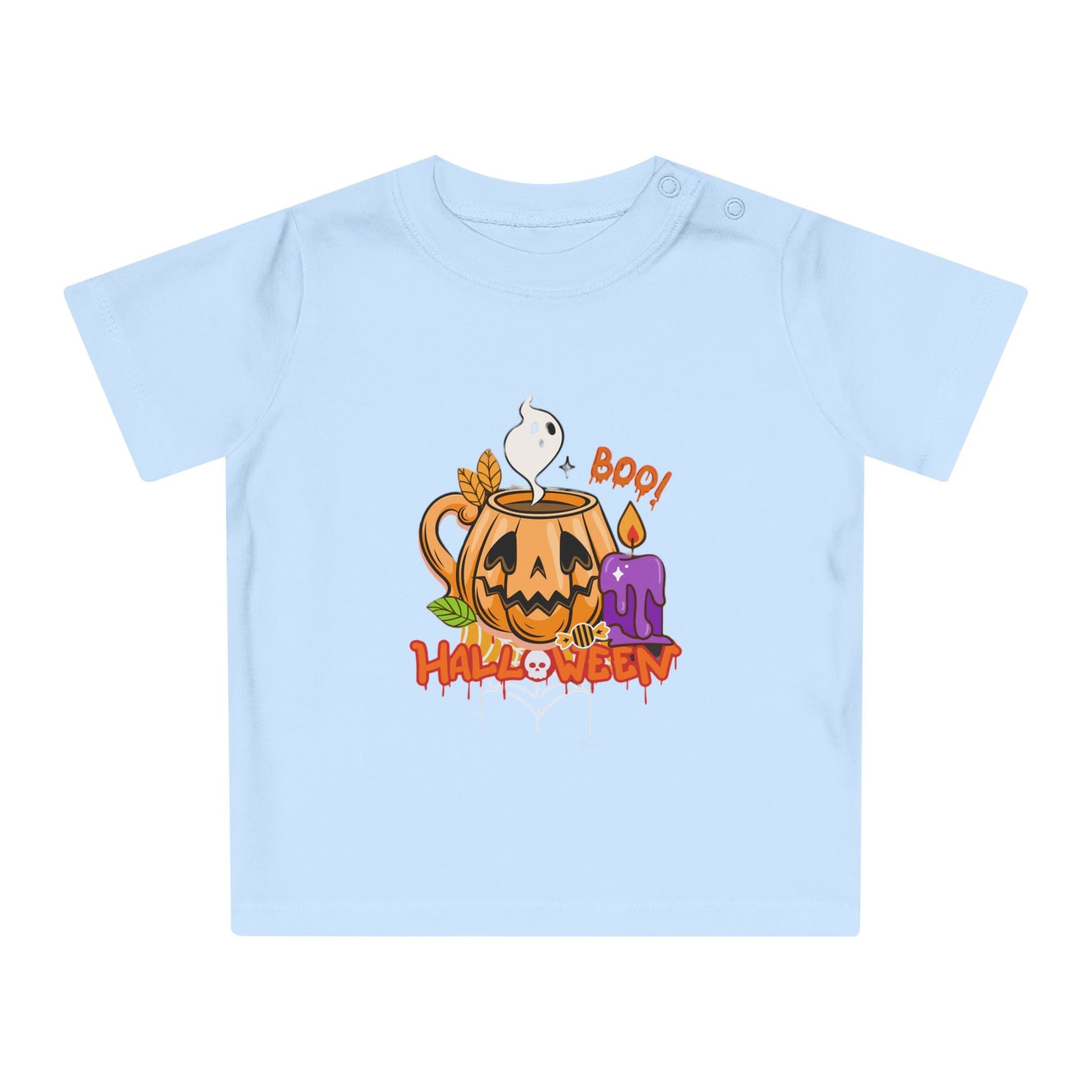 T-Shirt per Bambini di Halloween con Design di Zucca e Fantasma - Aky & Co.