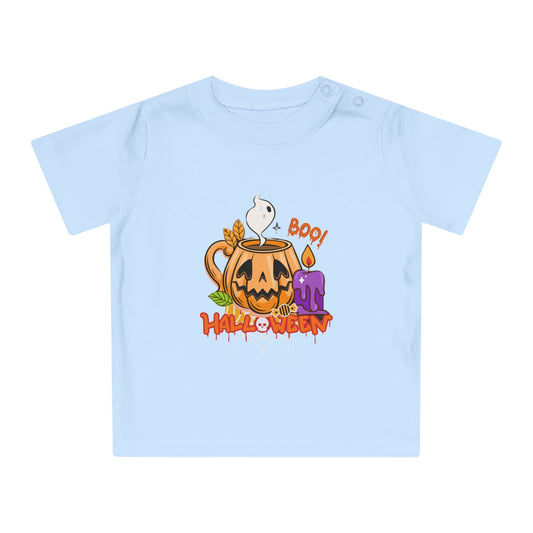 T-Shirt per Bambini di Halloween con Design di Zucca e Fantasma - Aky & Co.