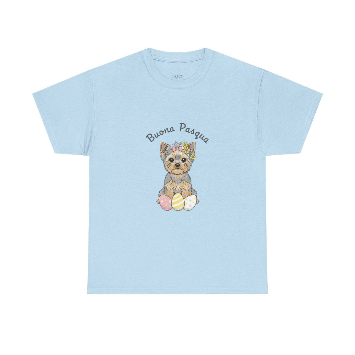 T-Shirt Yorkie Pasqua "Buona Pasqua" – Maglietta Cane Yorkshire Primavera Unisex - AKYCO