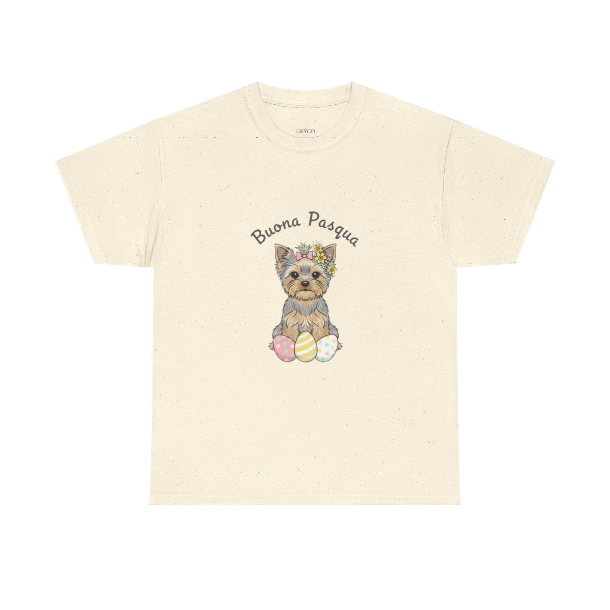 T-Shirt Yorkie Pasqua "Buona Pasqua" – Maglietta Cane Yorkshire Primavera Unisex - AKYCO
