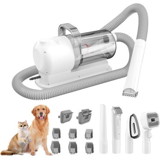 Tagliacapelli Multifunzionale per Animali Domestici con Aspirapolvere: Set Completo di Cura e Bellezza per Cani e Gatti - Aky & Co.