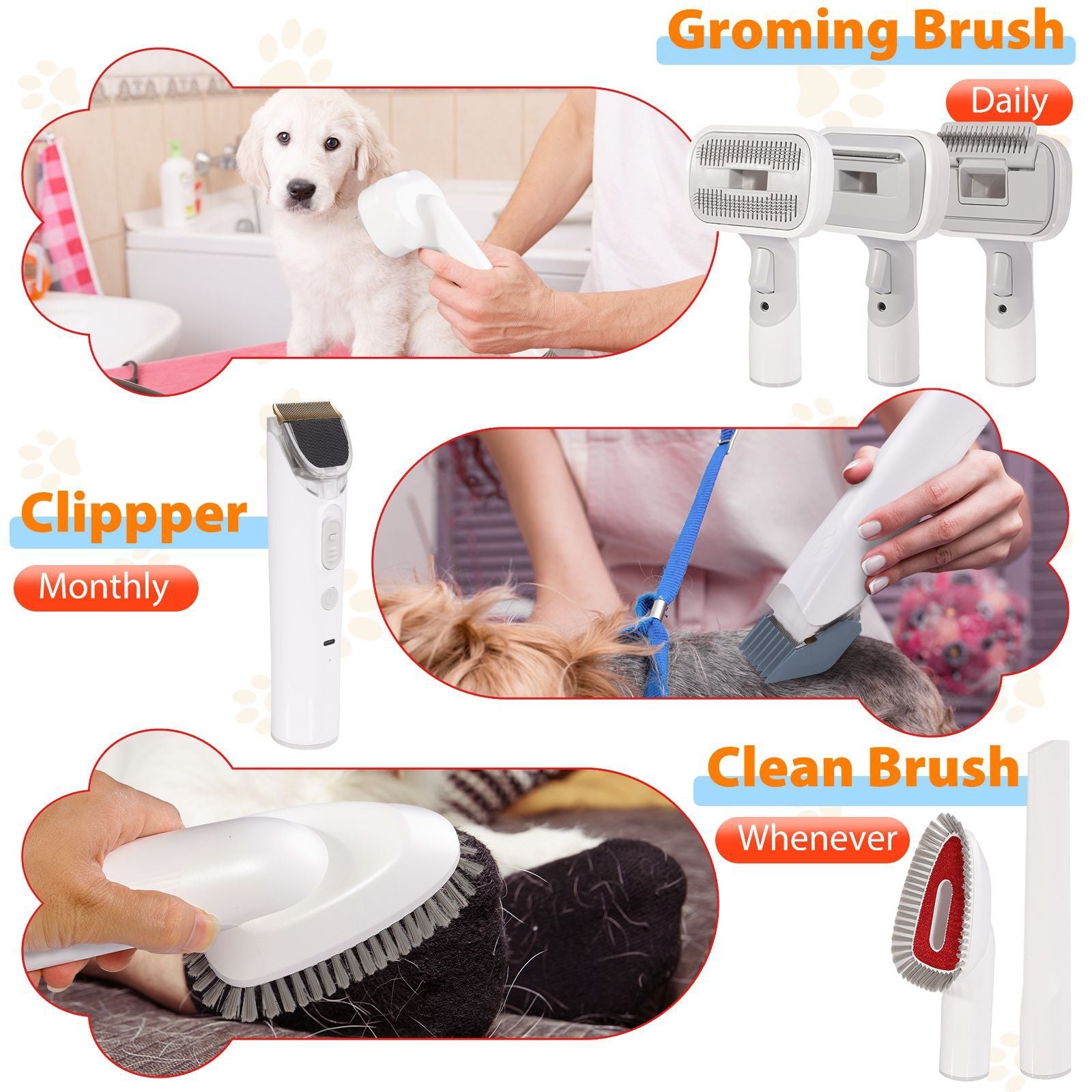 Tagliacapelli Multifunzionale per Animali Domestici con Aspirapolvere: Set Completo di Cura e Bellezza per Cani e Gatti - Aky & Co.