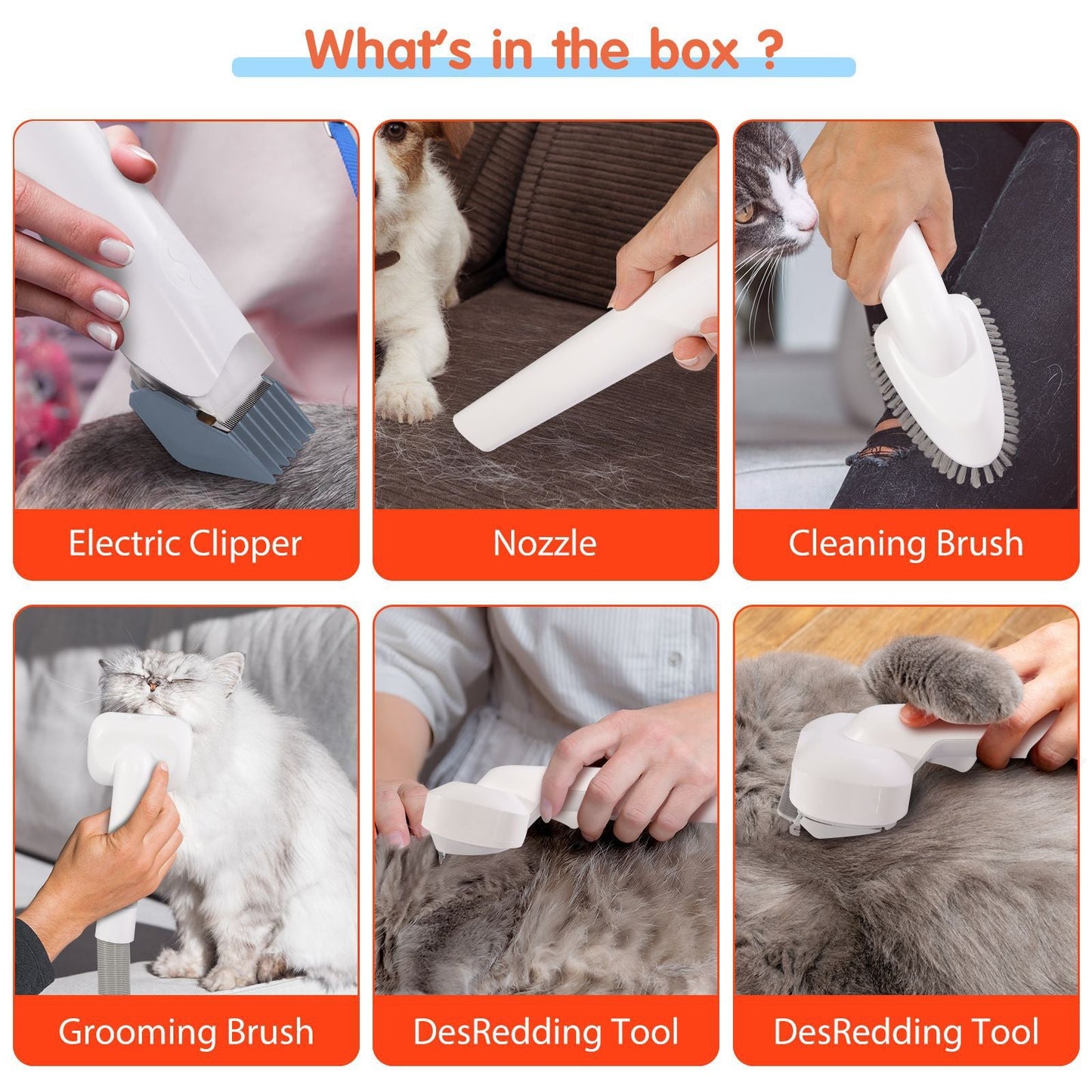 Tagliacapelli Multifunzionale per Animali Domestici con Aspirapolvere: Set Completo di Cura e Bellezza per Cani e Gatti - Aky & Co.