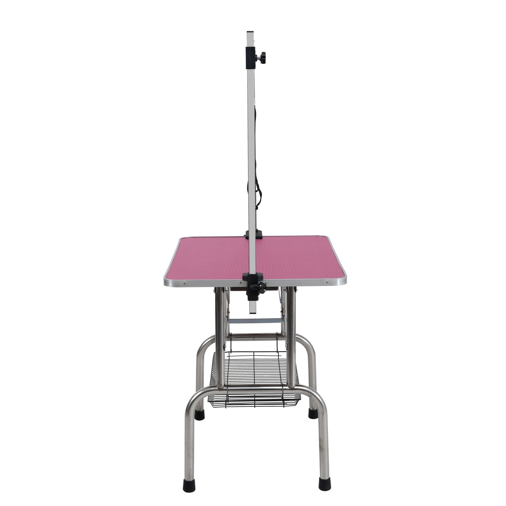 Tavolo da Toelettatura Pieghevole 36'' | Struttura in Acciaio, Cuscinetto in Gomma & Braccioli Regolabili - Rosa - Aky & Co.