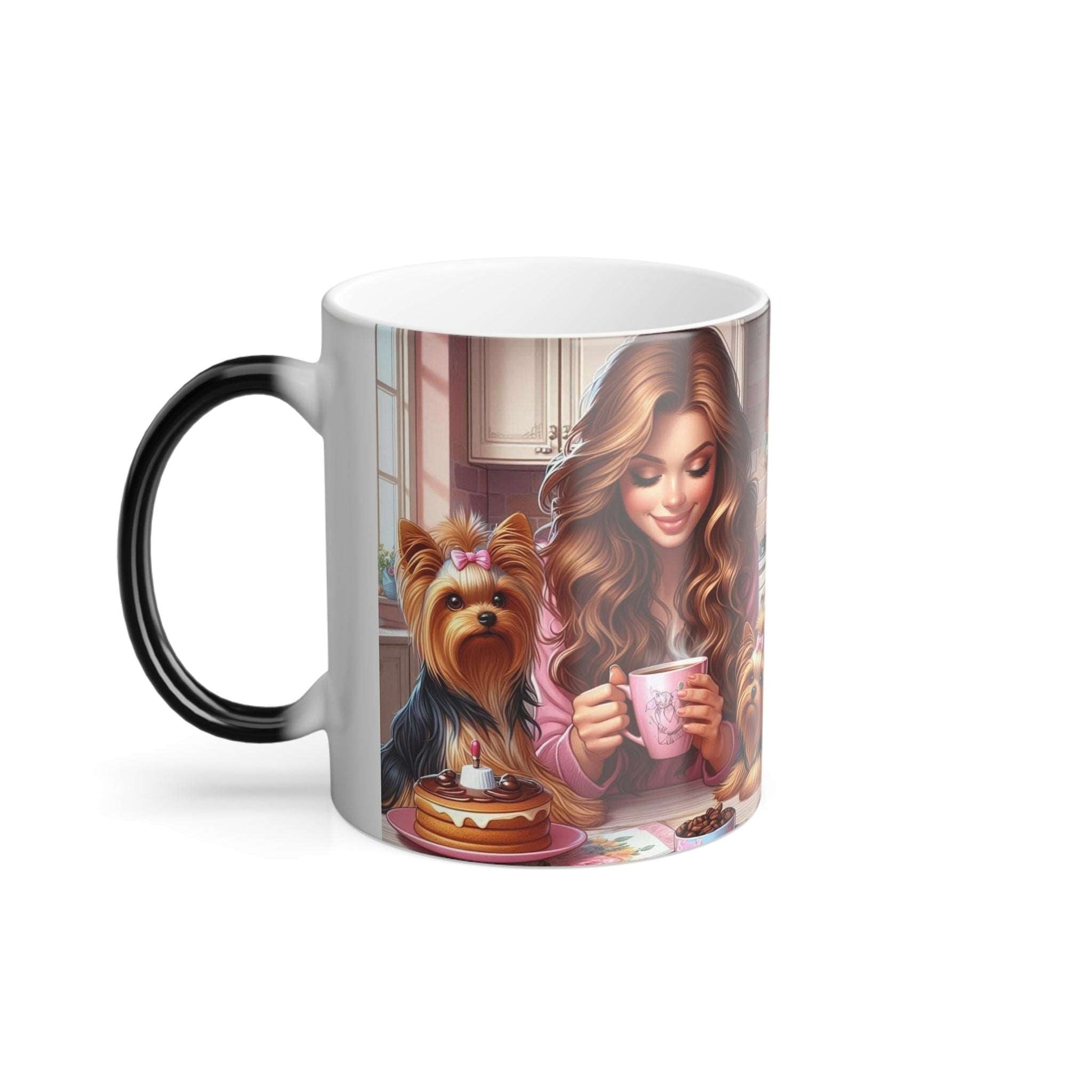 Tazza Magica Yorkshire Terrier - Colazione con la Mamma, 11oz | Regalo Termosensibile per Amanti dei Cani - Aky & Co.