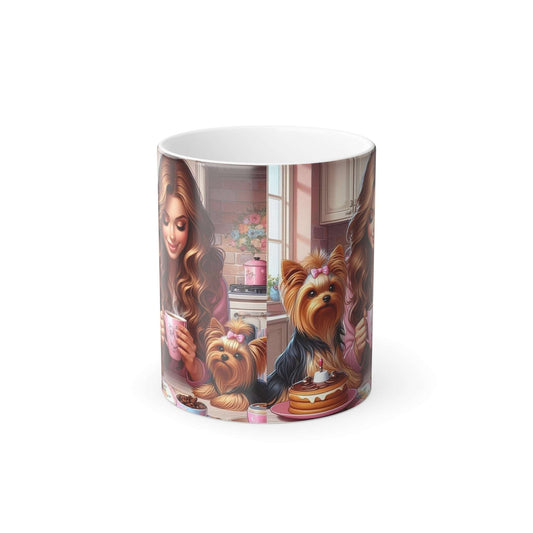 Tazza Magica Yorkshire Terrier - Colazione con la Mamma, 11oz | Regalo Termosensibile per Amanti dei Cani - Aky & Co.