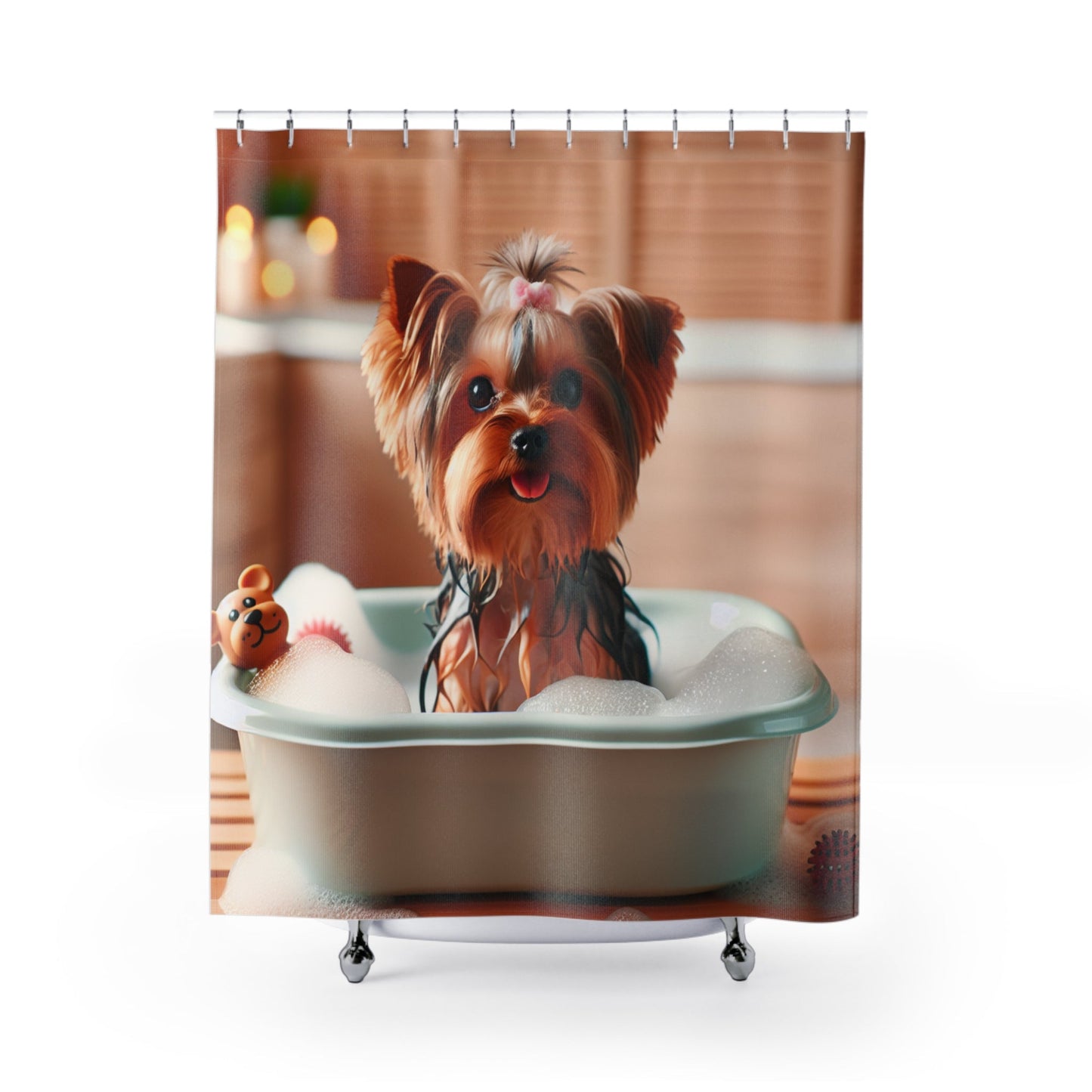 Tenda da Doccia con Adorabile Yorkshire Terrier – Decorazione Perfetta per Amanti dei Cani - AKYCO