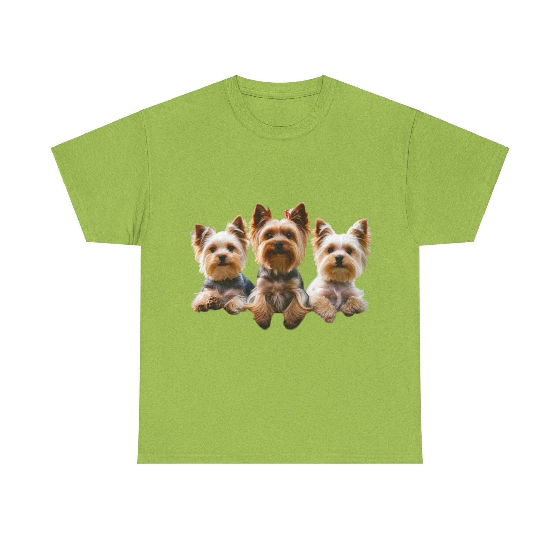 Unisex Heavy Cotton Tee - 3 Yorkshire Terrier - Aky & Co.
