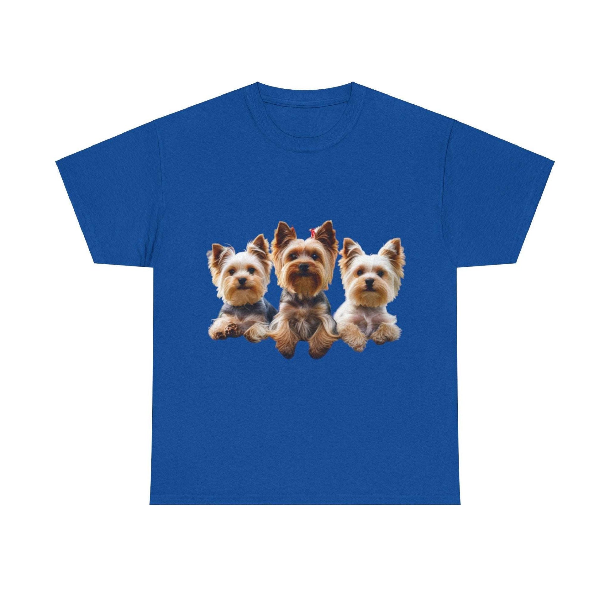 Unisex Heavy Cotton Tee - 3 Yorkshire Terrier - Aky & Co.