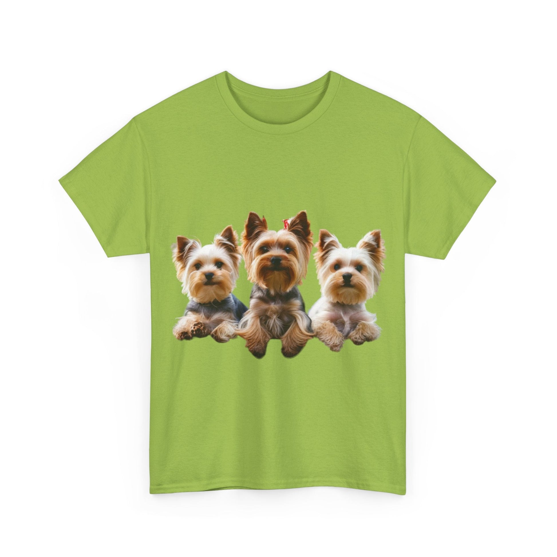 Unisex Heavy Cotton Tee - 3 Yorkshire Terrier - Aky & Co.