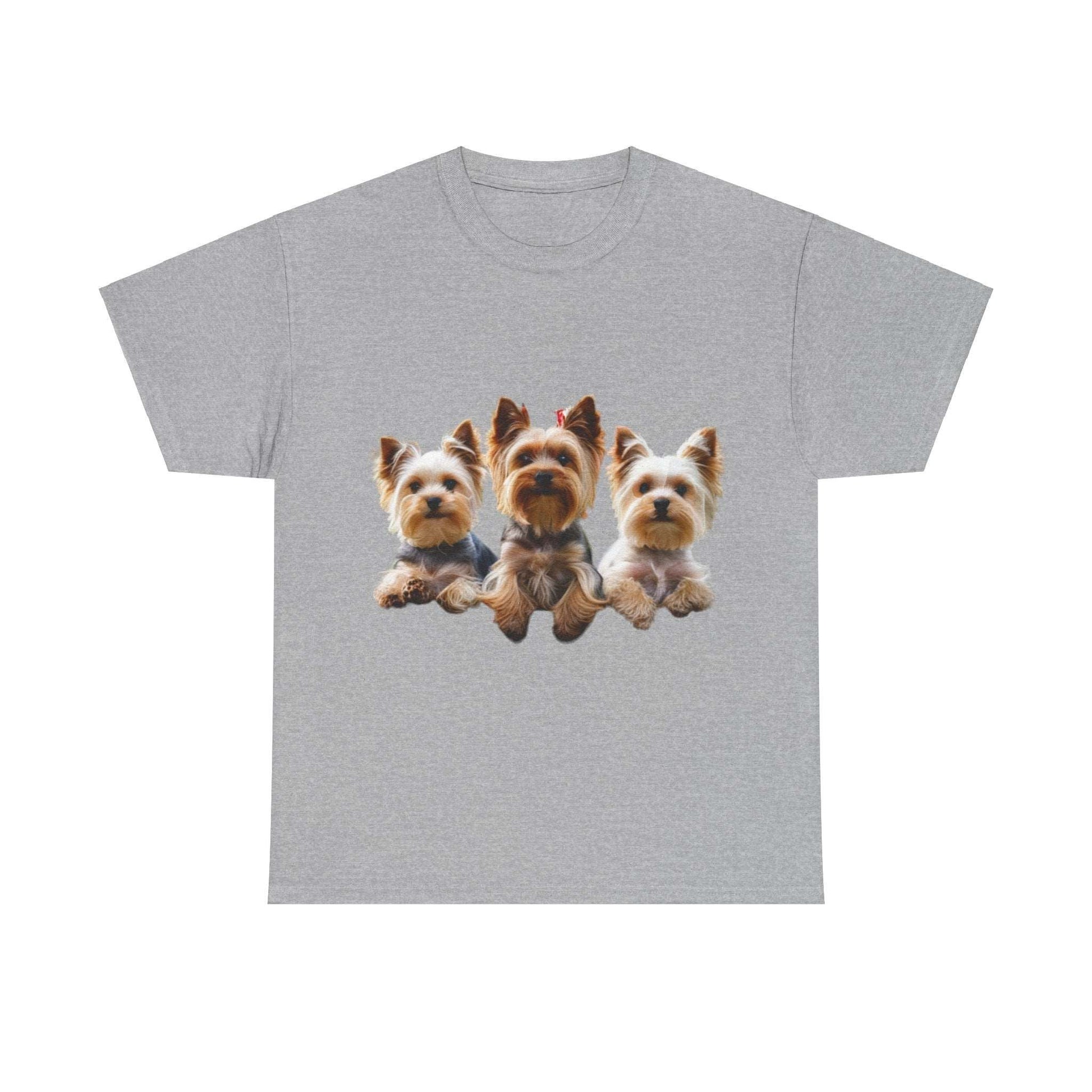 Unisex Heavy Cotton Tee - 3 Yorkshire Terrier - Aky & Co.