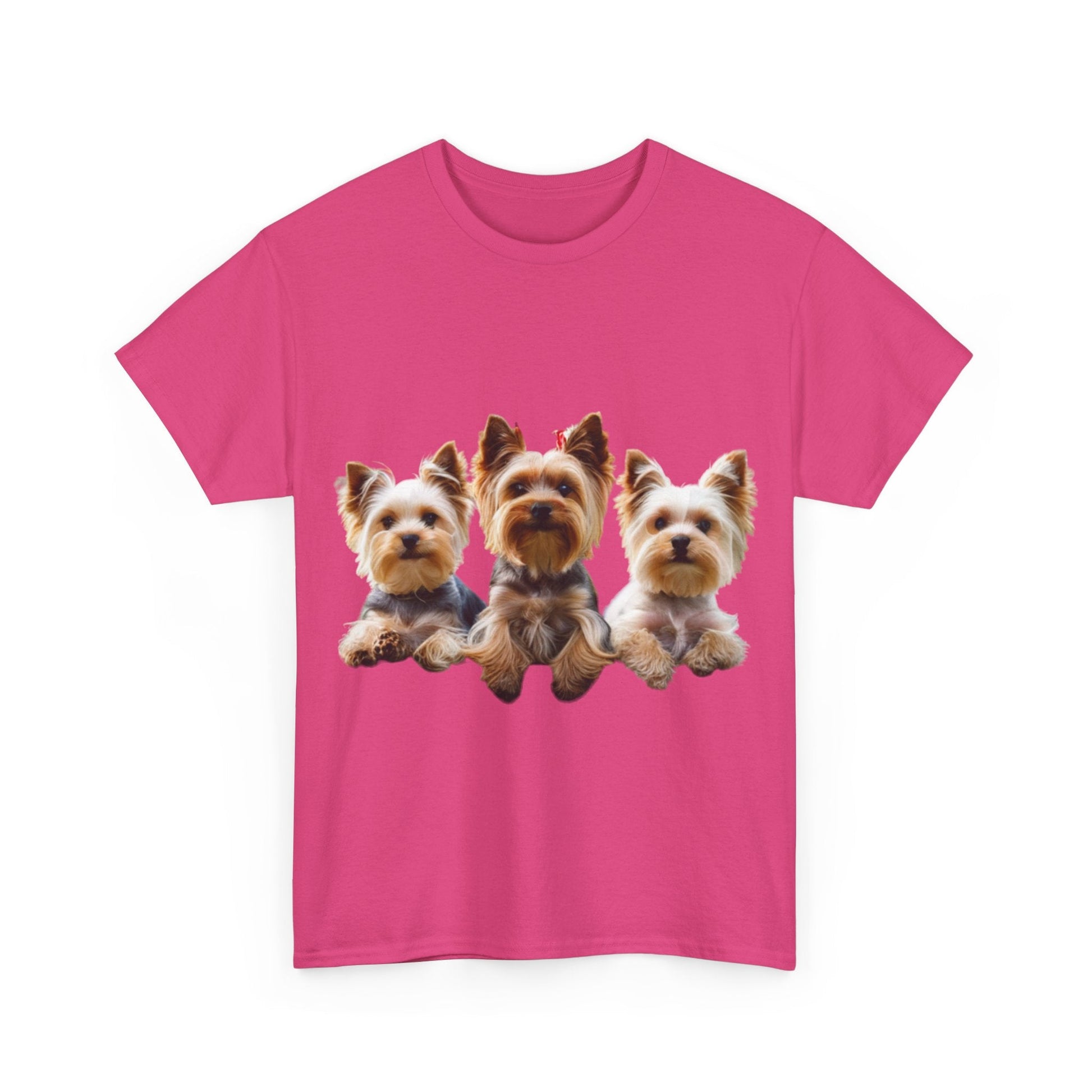 Unisex Heavy Cotton Tee - 3 Yorkshire Terrier - Aky & Co.