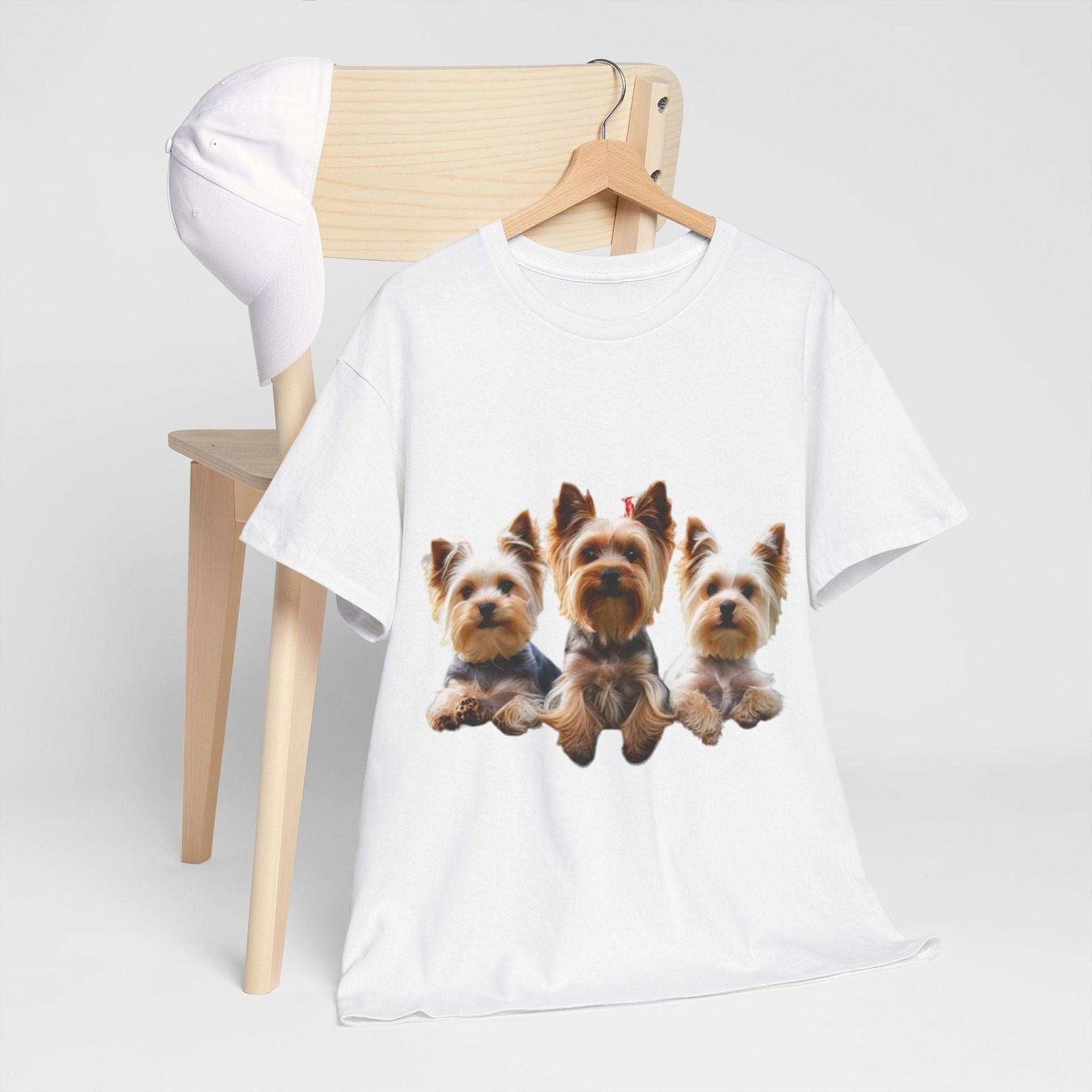 Unisex Heavy Cotton Tee - 3 Yorkshire Terrier - Aky & Co.