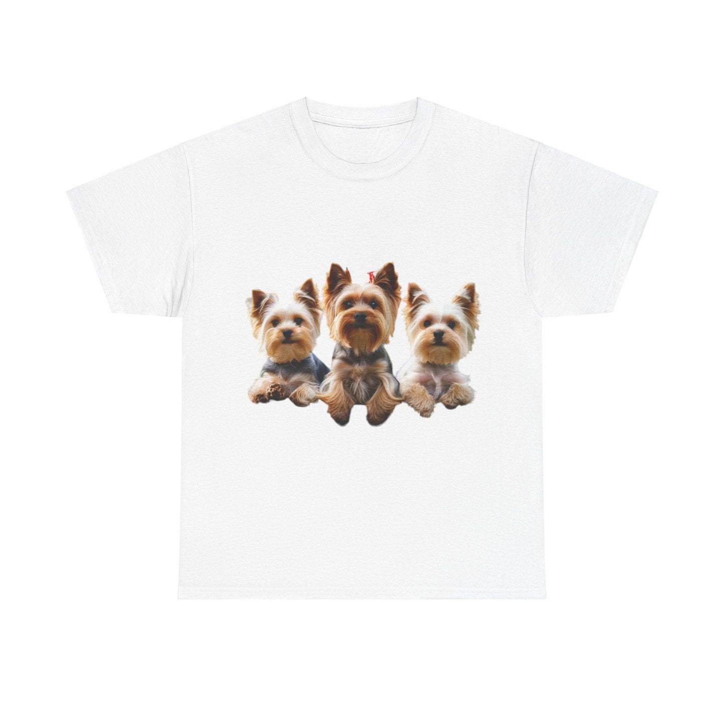 Unisex Heavy Cotton Tee - 3 Yorkshire Terrier - Aky & Co.