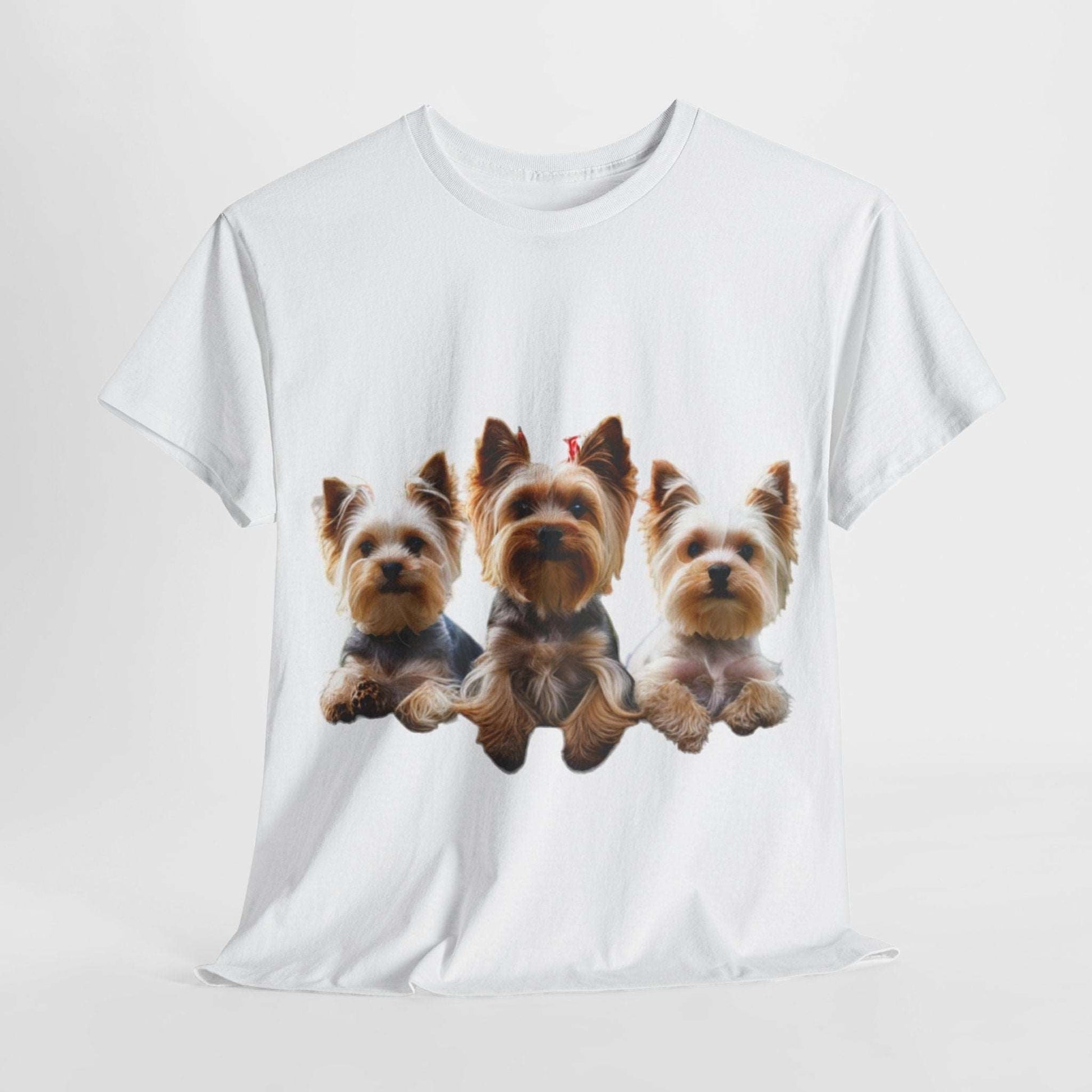 Unisex Heavy Cotton Tee - 3 Yorkshire Terrier - Aky & Co.