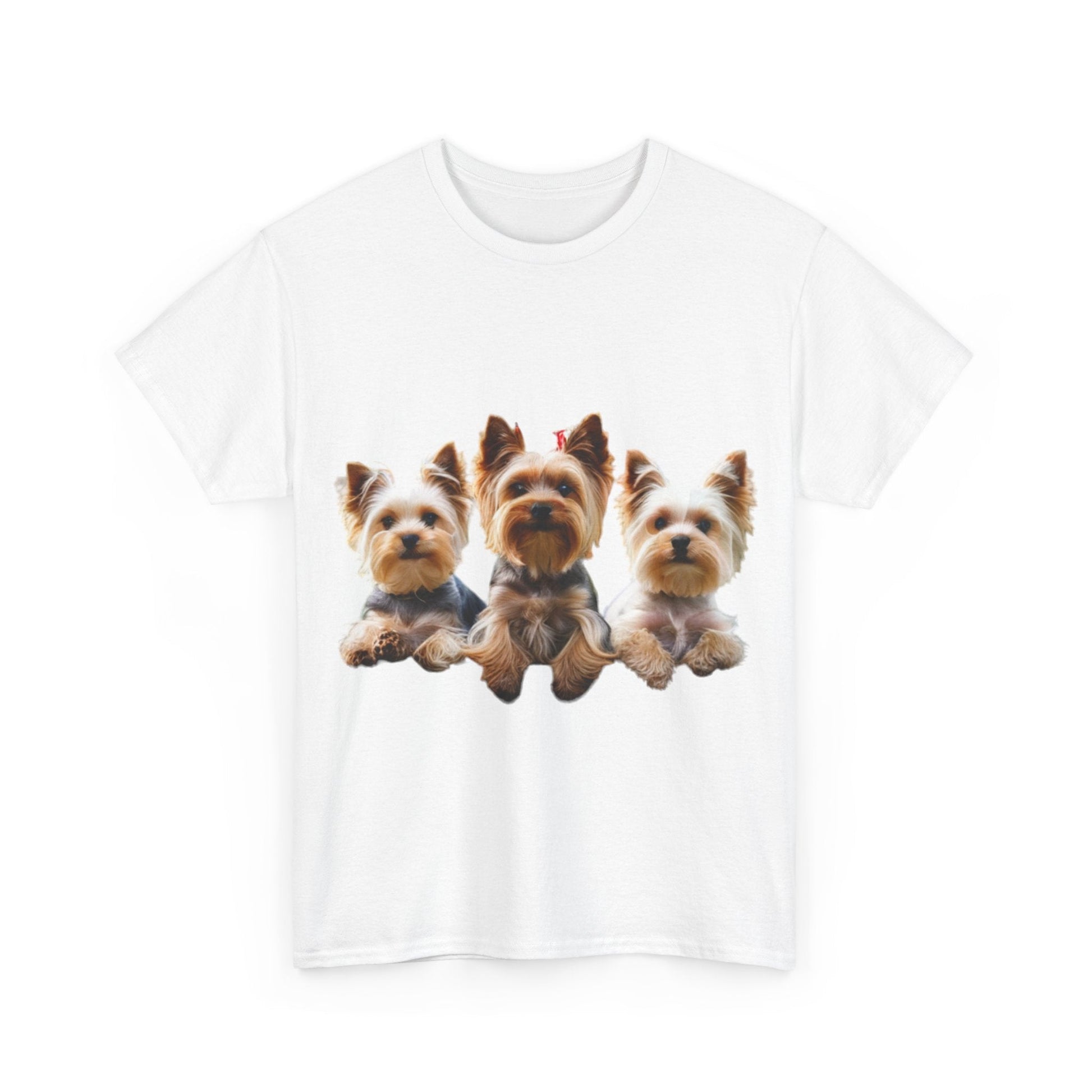 Unisex Heavy Cotton Tee - 3 Yorkshire Terrier - Aky & Co.