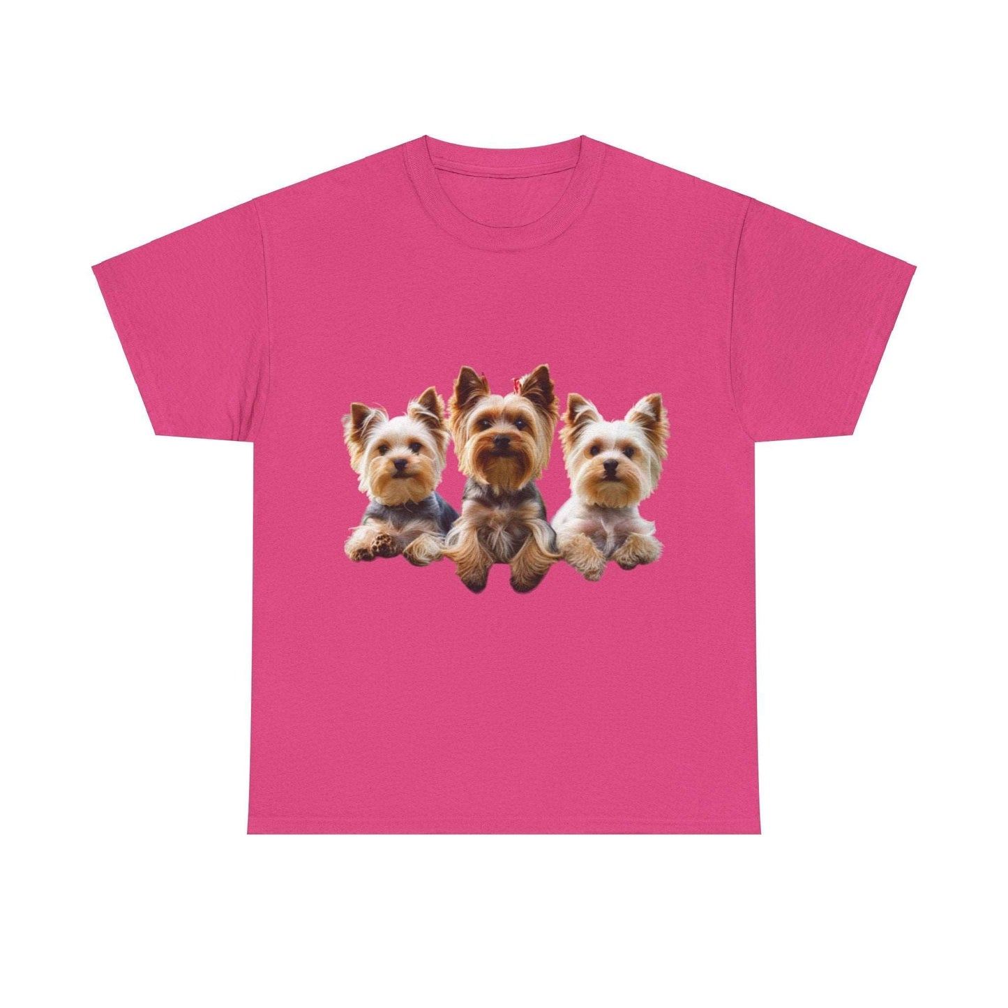 Unisex Heavy Cotton Tee - 3 Yorkshire Terrier - Aky & Co.