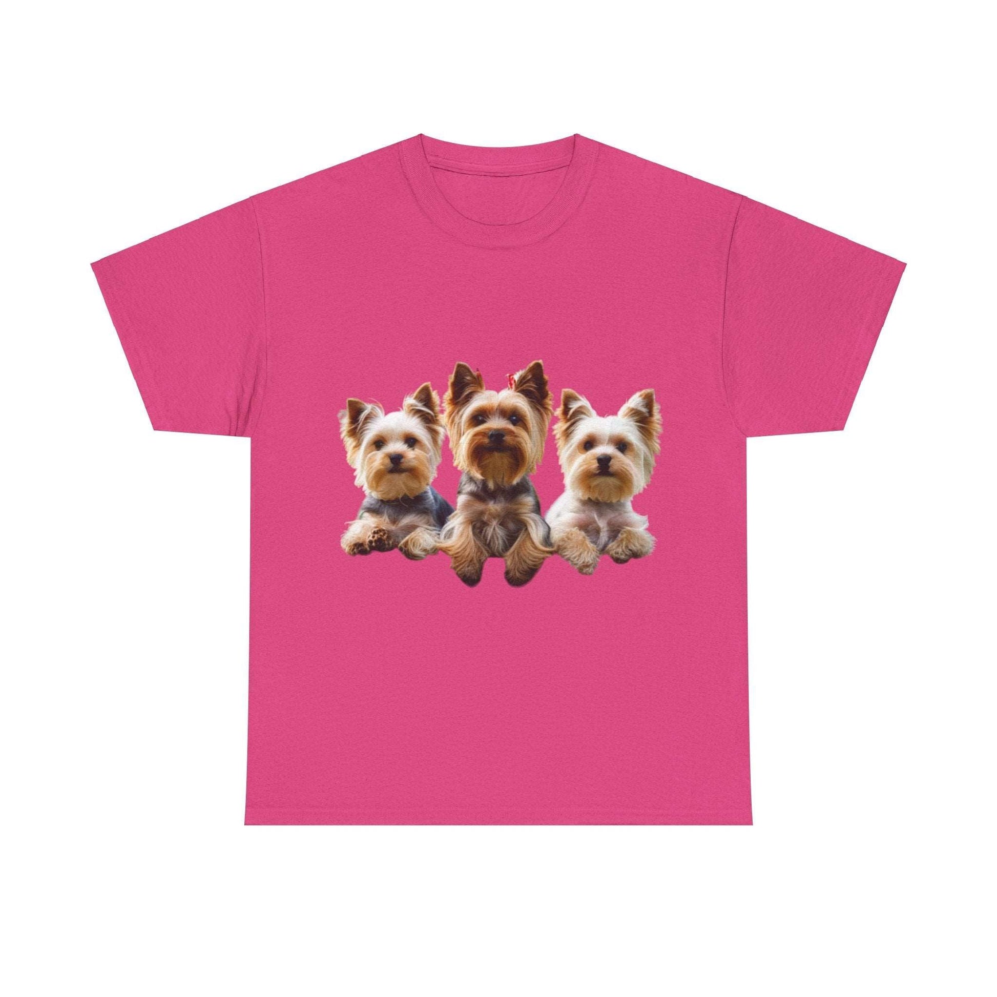Unisex Heavy Cotton Tee - 3 Yorkshire Terrier - Aky & Co.