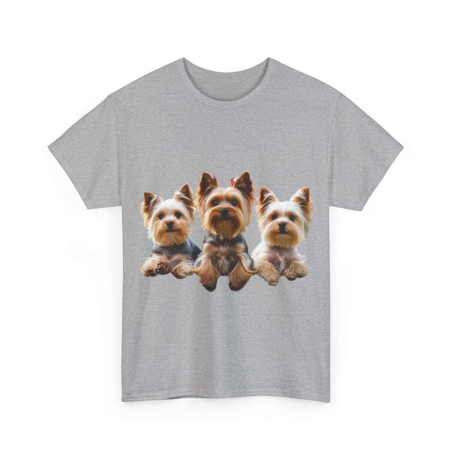 Unisex Heavy Cotton Tee - 3 Yorkshire Terrier - Aky & Co.