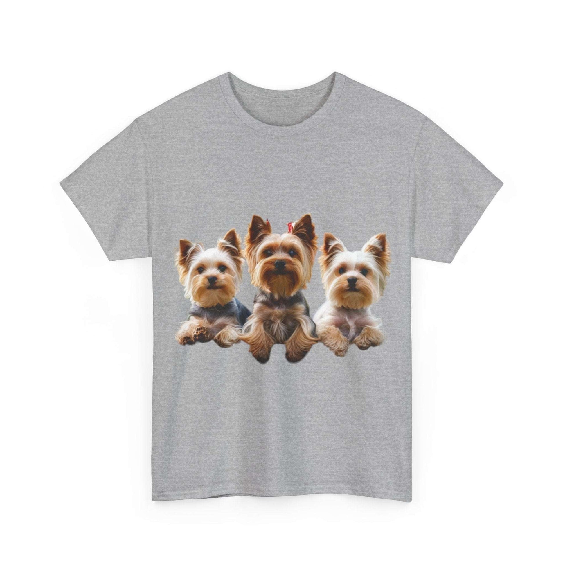 Unisex Heavy Cotton Tee - 3 Yorkshire Terrier - Aky & Co.