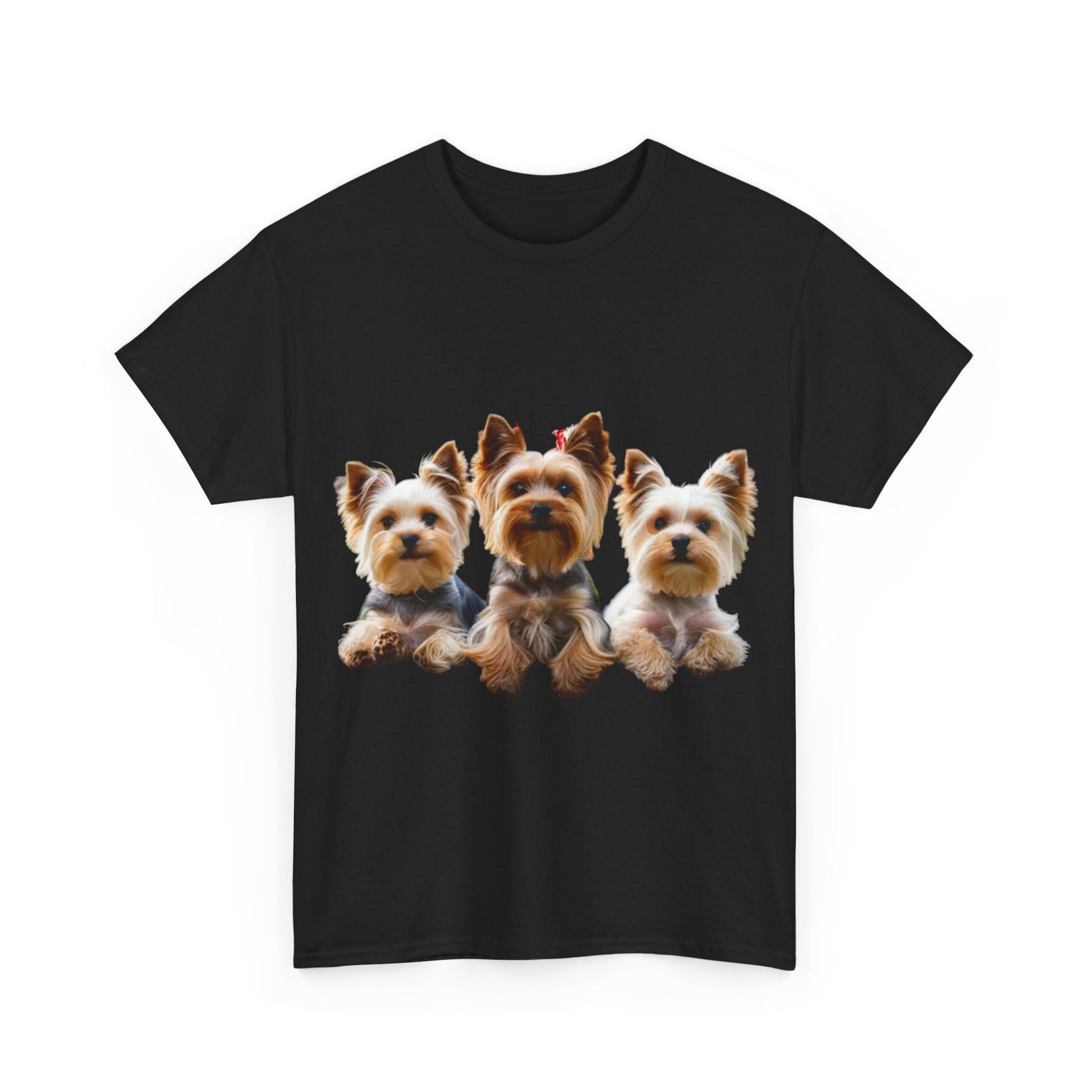 Unisex Heavy Cotton Tee - 3 Yorkshire Terrier - Aky & Co.
