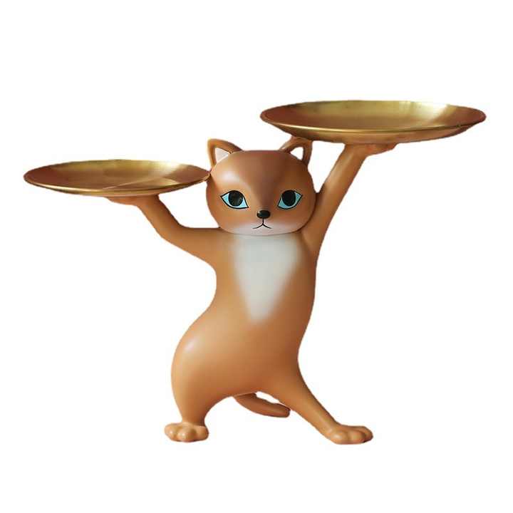 Vassoio Portaoggetti con Gatto – Design in Resina per Casa e Ufficio - Aky & Co.