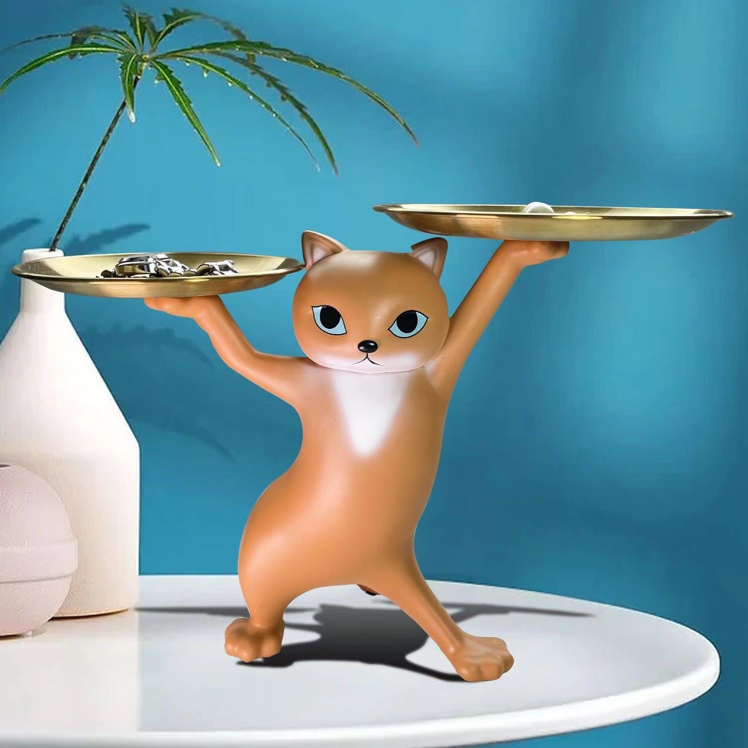 Vassoio Portaoggetti con Gatto – Design in Resina per Casa e Ufficio - Aky & Co.
