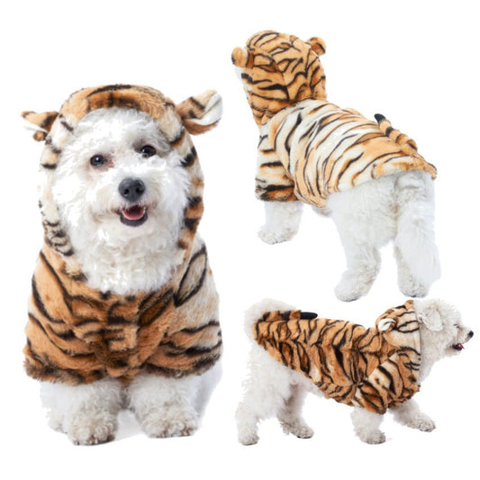 Vestito Tigre per Cani e Gatti – Costume di Capodanno Morbido e Caldo - Aky & Co.