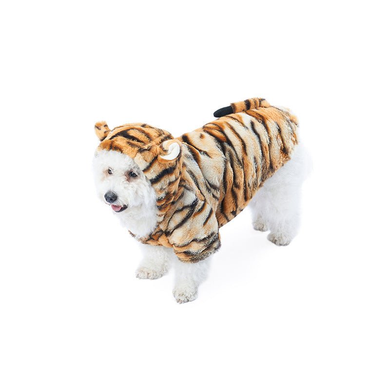 Vestito Tigre per Cani e Gatti – Costume di Capodanno Morbido e Caldo - Aky & Co.