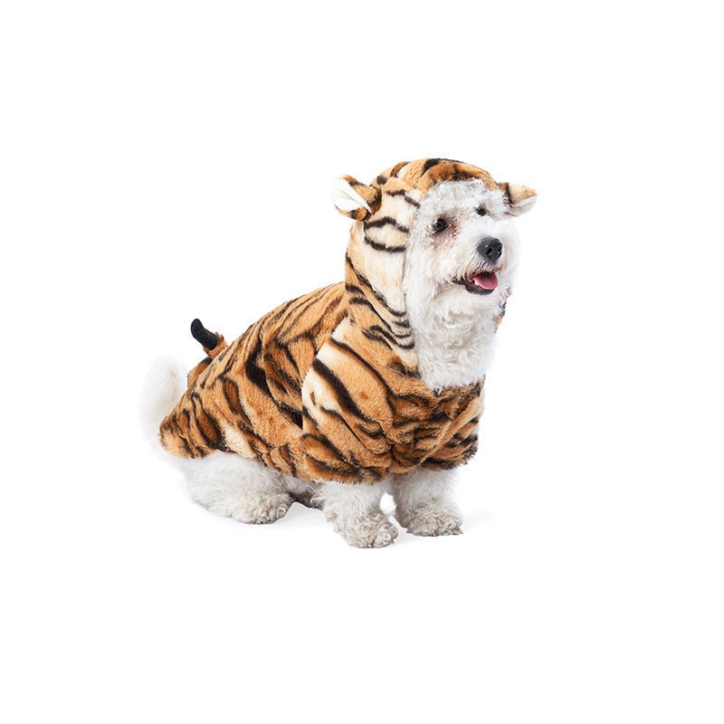 Vestito Tigre per Cani e Gatti – Costume di Capodanno Morbido e Caldo - Aky & Co.