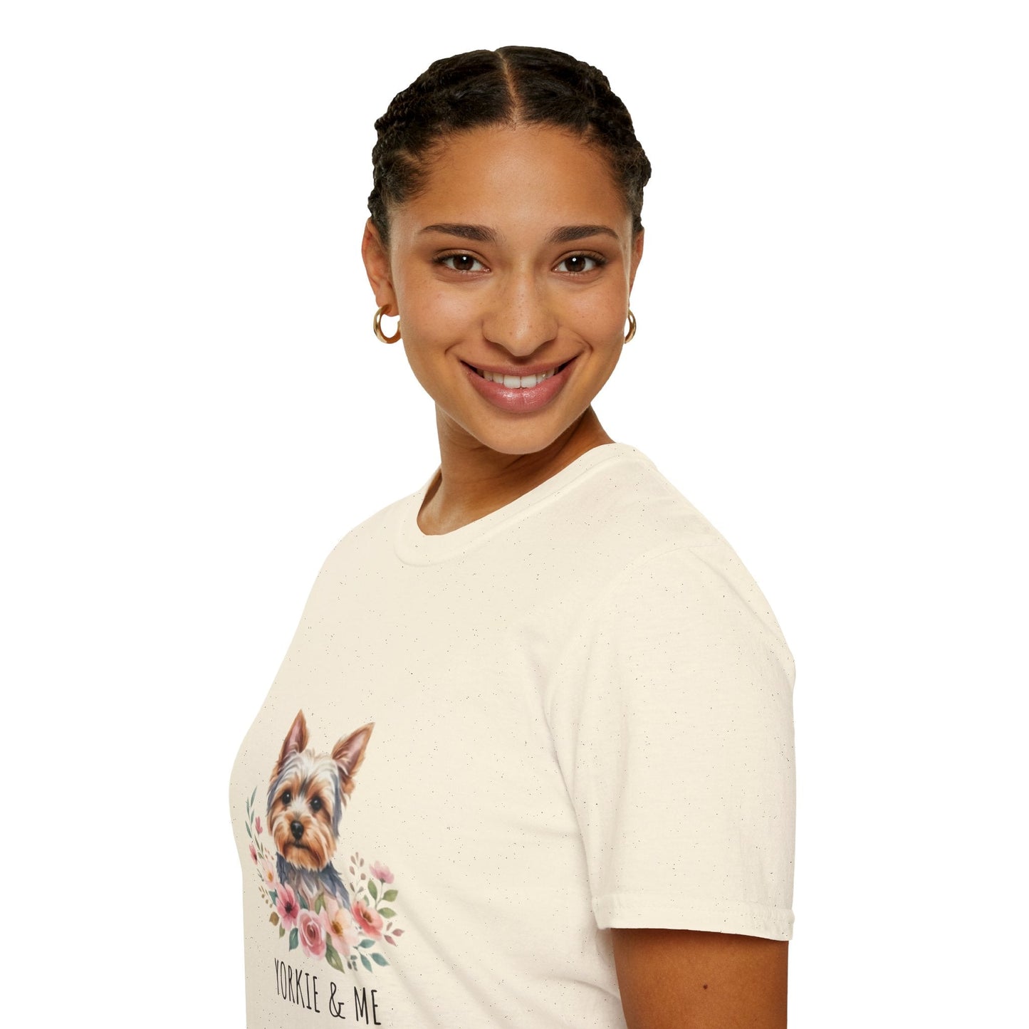 Yorkie & Me T‑Shirt — Floral Yorkshire Terrier Tee - AKYCO