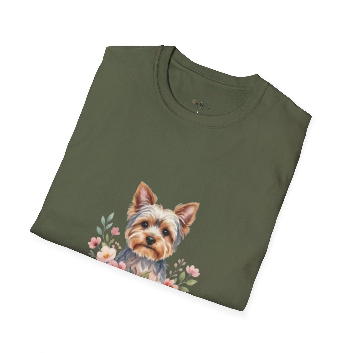 Yorkie & Me T‑Shirt — Floral Yorkshire Terrier Tee - AKYCO