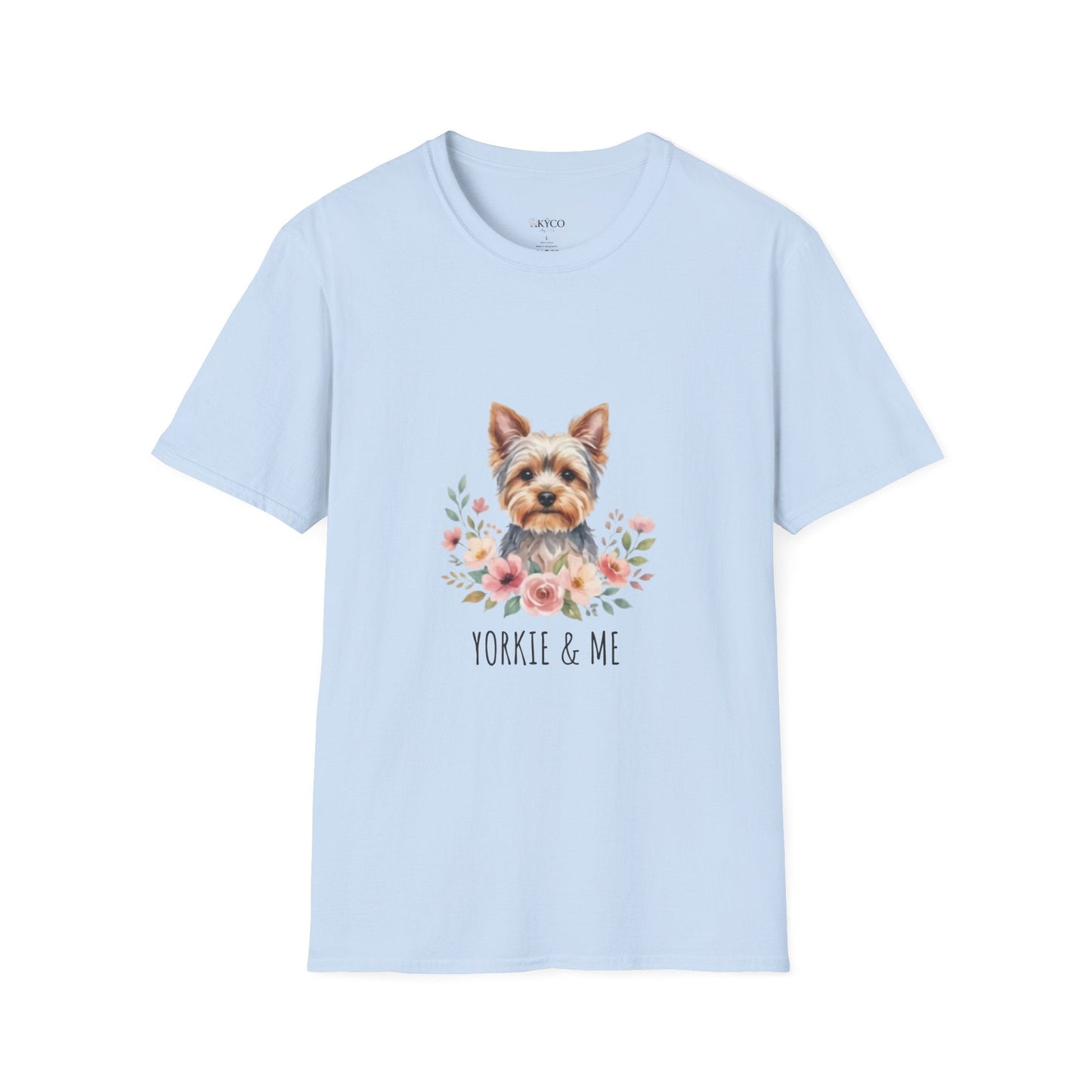 Yorkie & Me T‑Shirt — Floral Yorkshire Terrier Tee - AKYCO