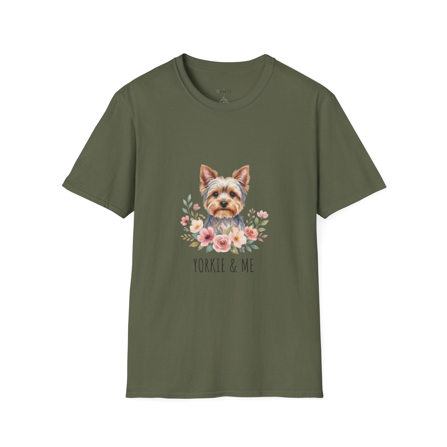 Yorkie & Me T‑Shirt — Floral Yorkshire Terrier Tee - AKYCO