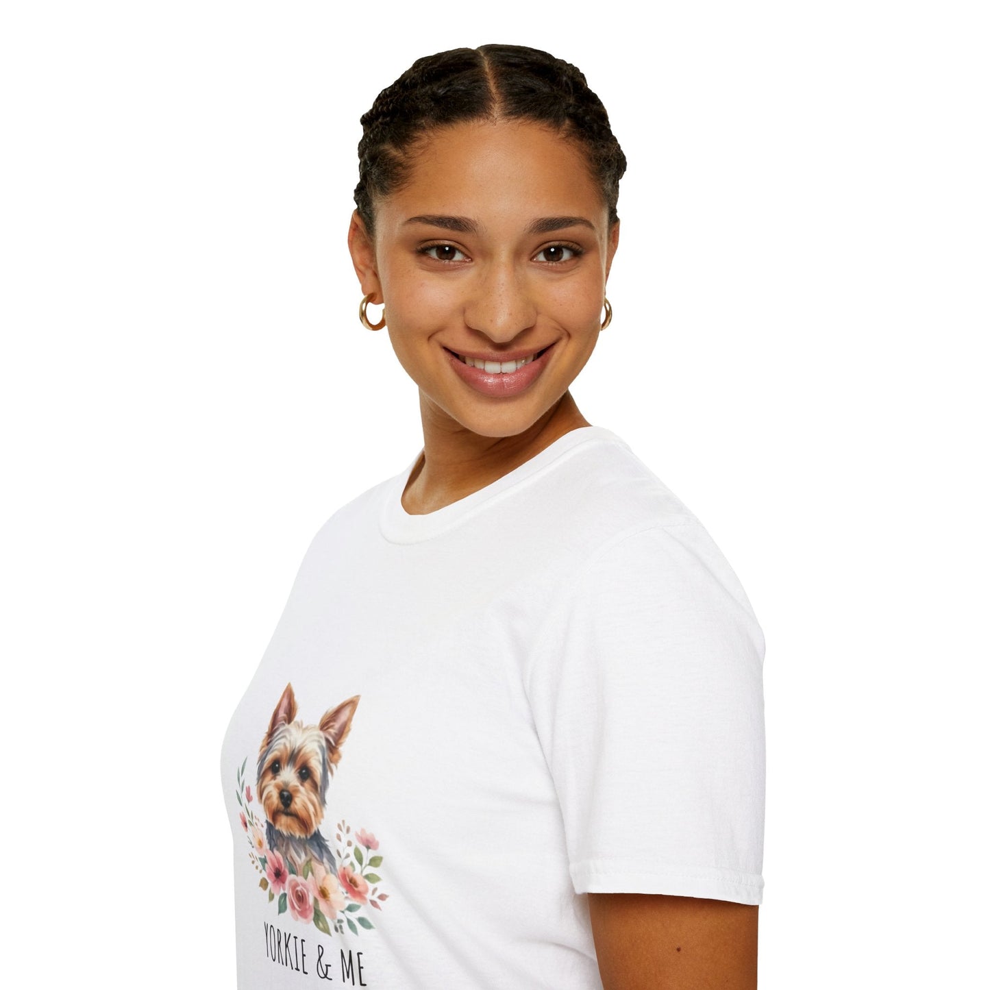Yorkie & Me T‑Shirt — Floral Yorkshire Terrier Tee - AKYCO