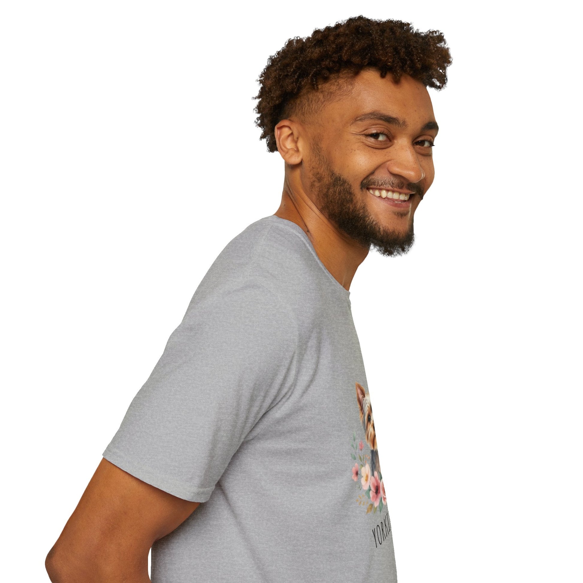 Yorkie & Me T‑Shirt — Floral Yorkshire Terrier Tee - AKYCO